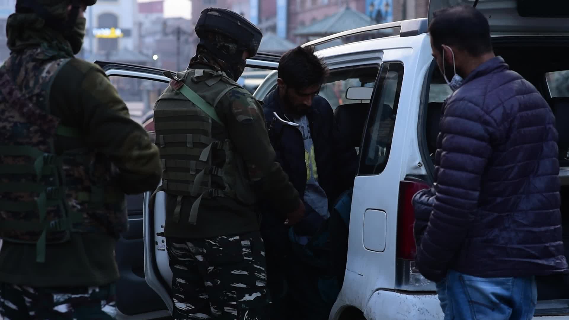 Frisking in Srinagar Indian administered Kashmir