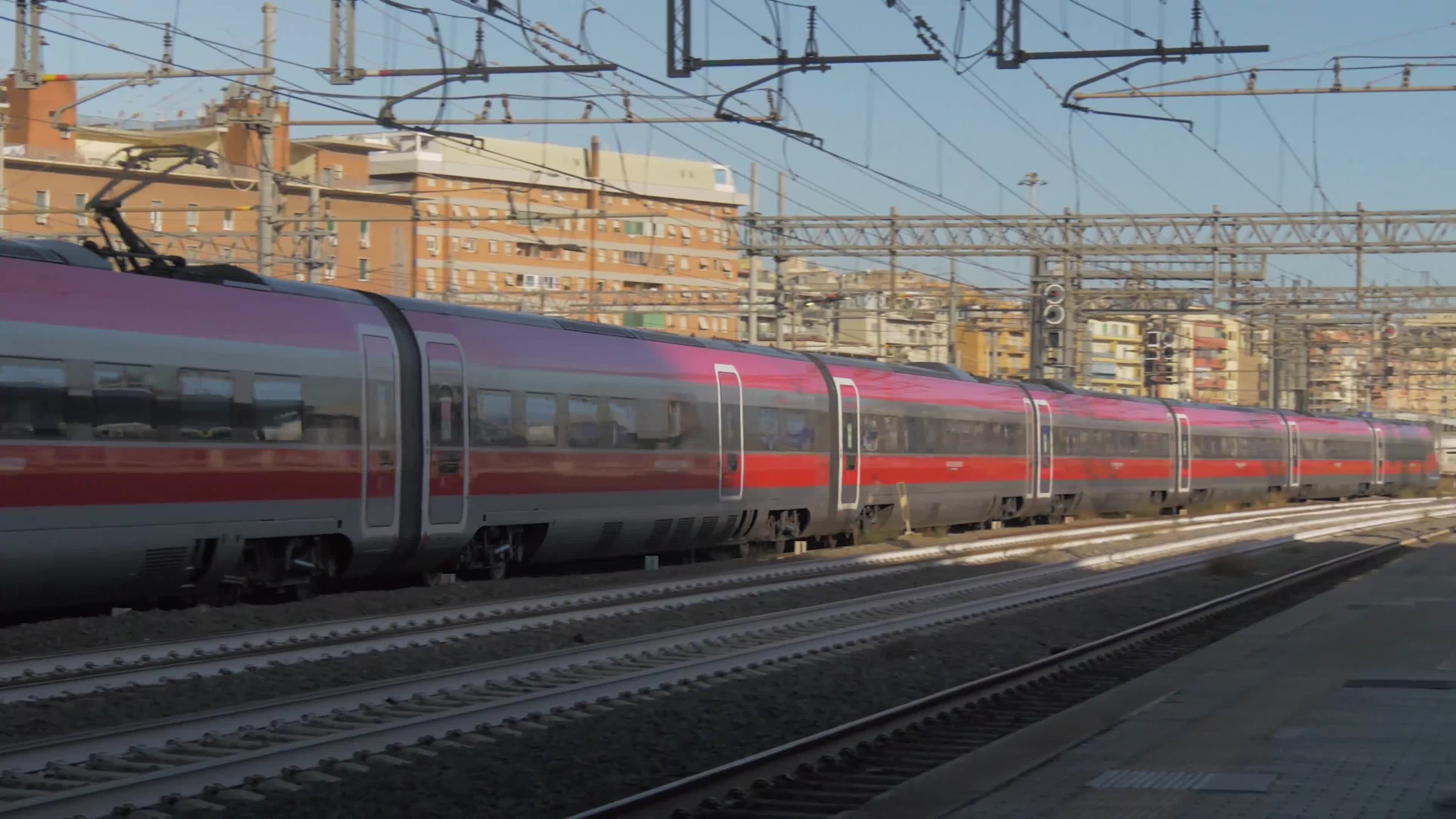 Tourists and workers who take a long-distance train (Green Pass Mandatory) at Tiburtina Station in Rome