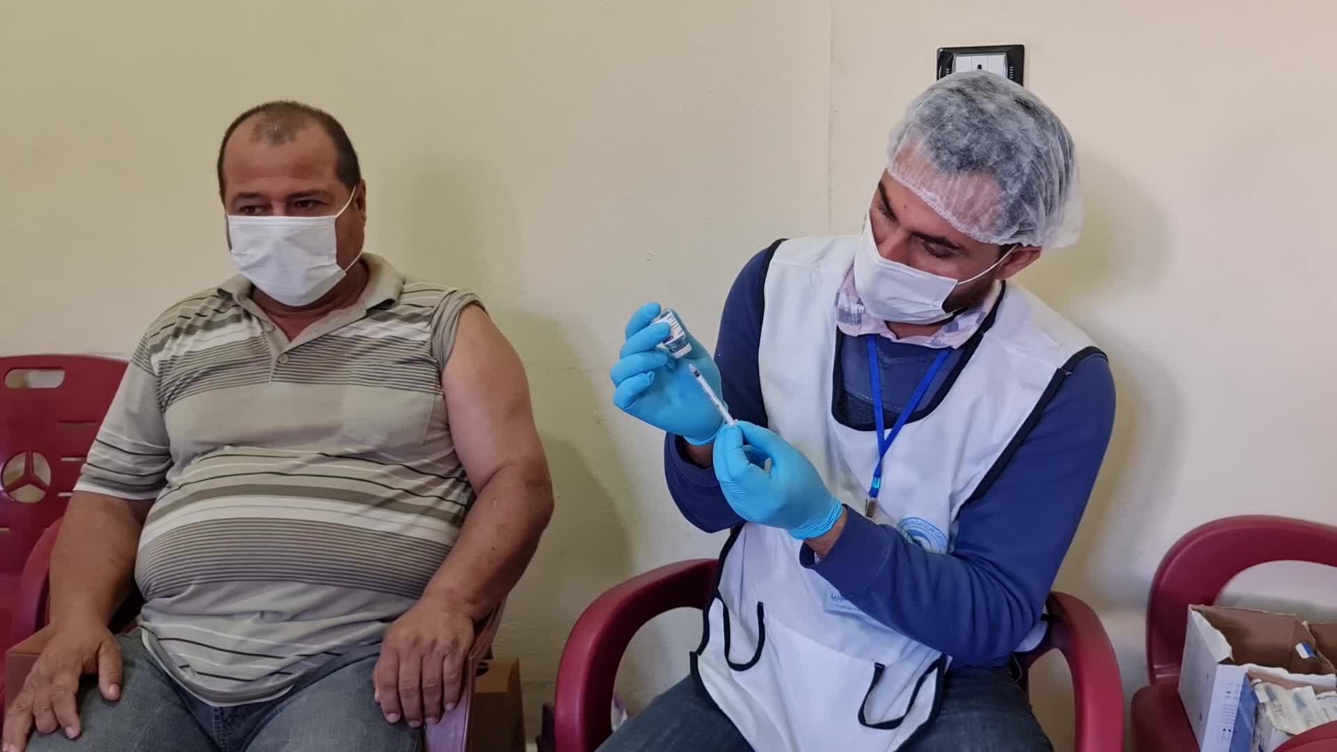 Coronavirus vaccination center in northern Syria