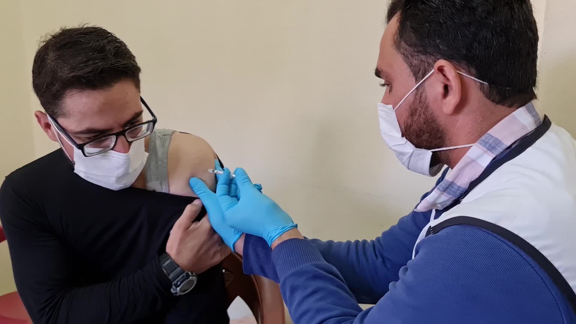 Coronavirus vaccination center in northern Syria