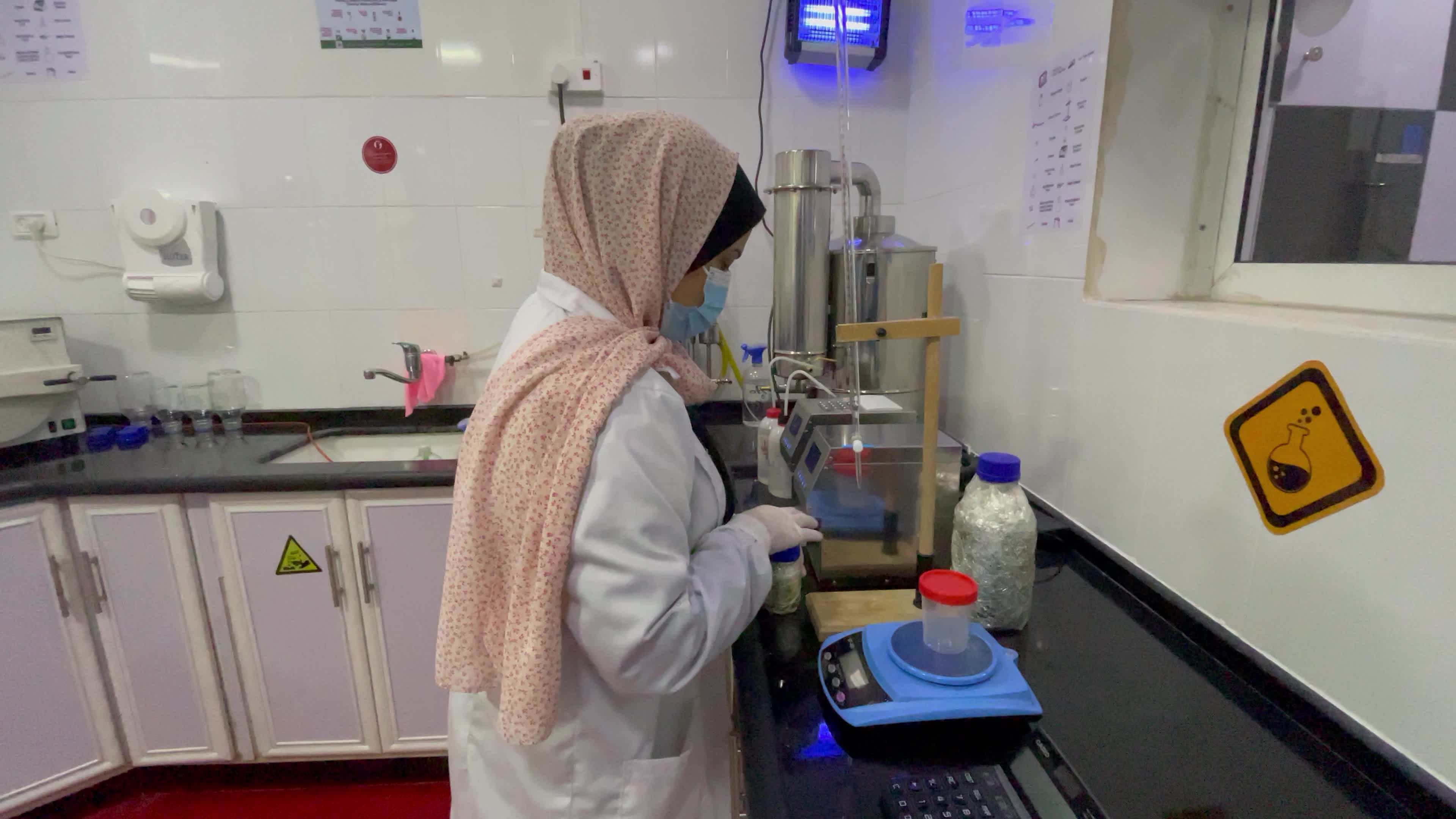 Palestinian employees work at Hanover factory for dairy