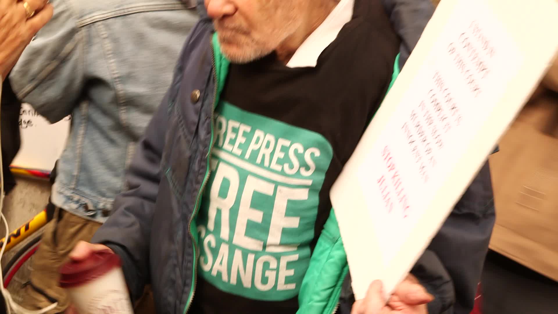 Supporters of Wikileaks founder Julian Assange protest in London