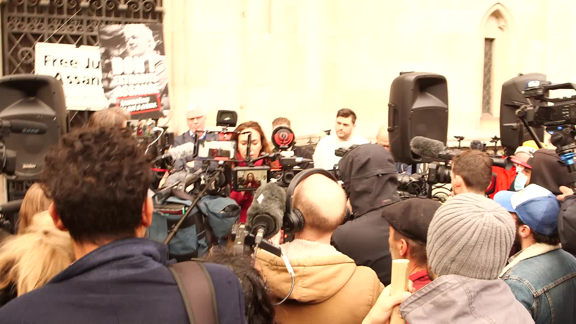Supporters of Wikileaks founder Julian Assange protest in London