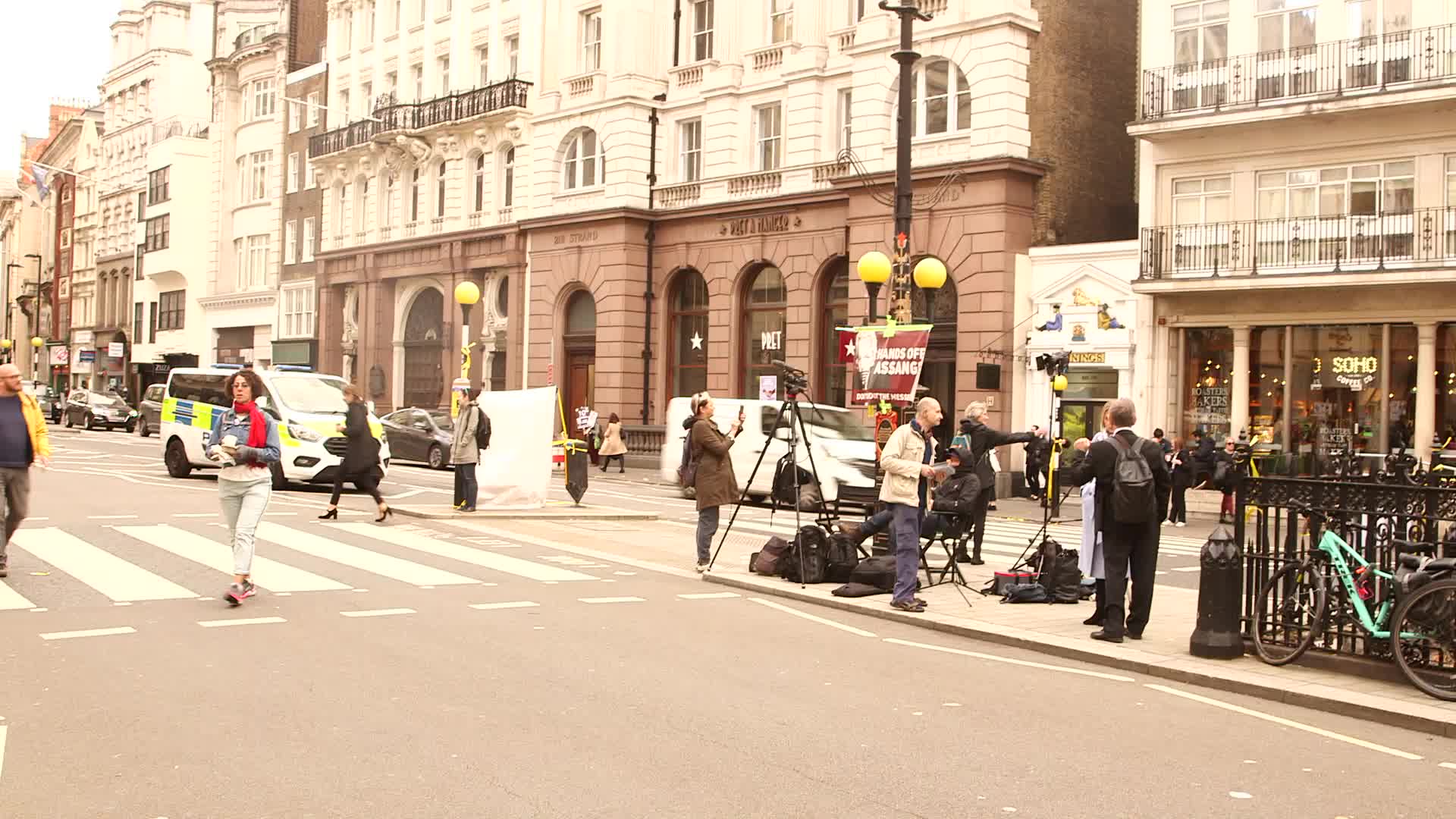 Supporters of Wikileaks founder Julian Assange protest in London