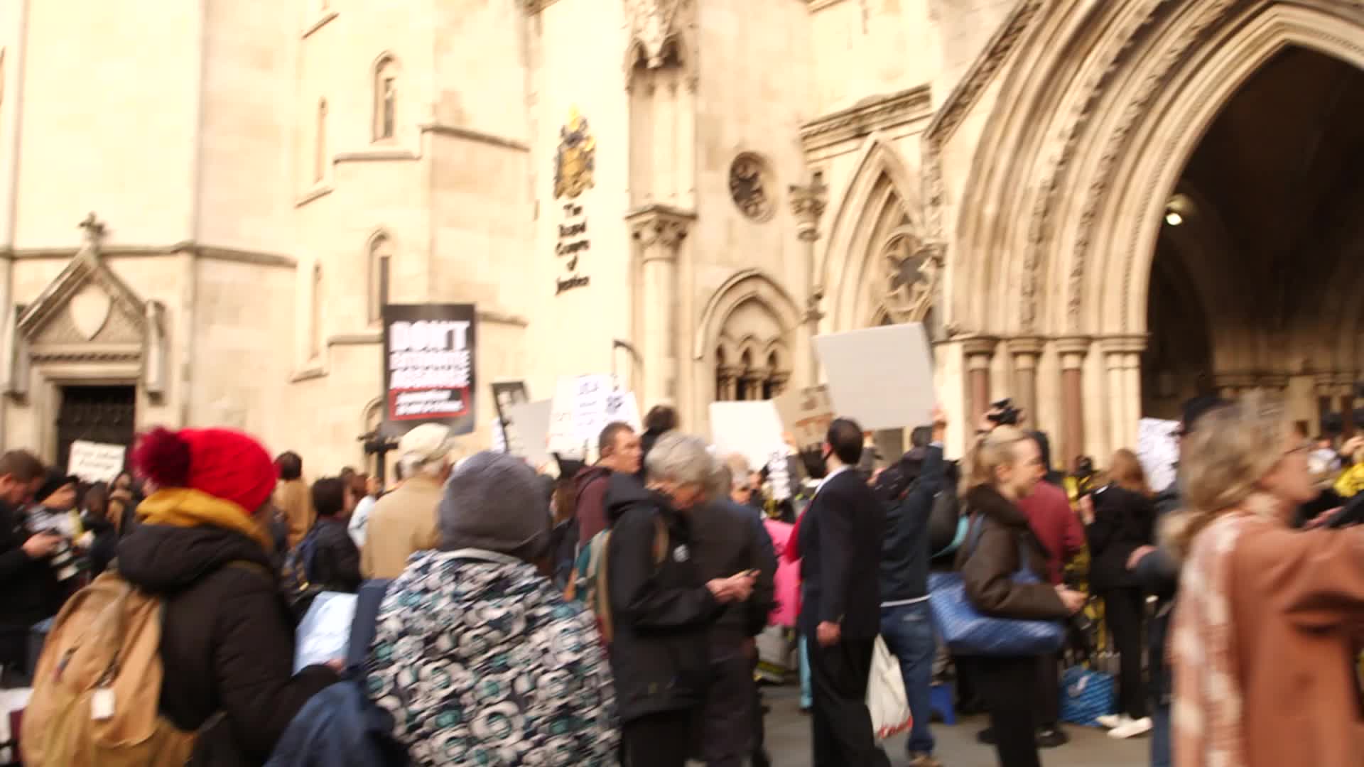 Supporters of Wikileaks founder Julian Assange protest in London