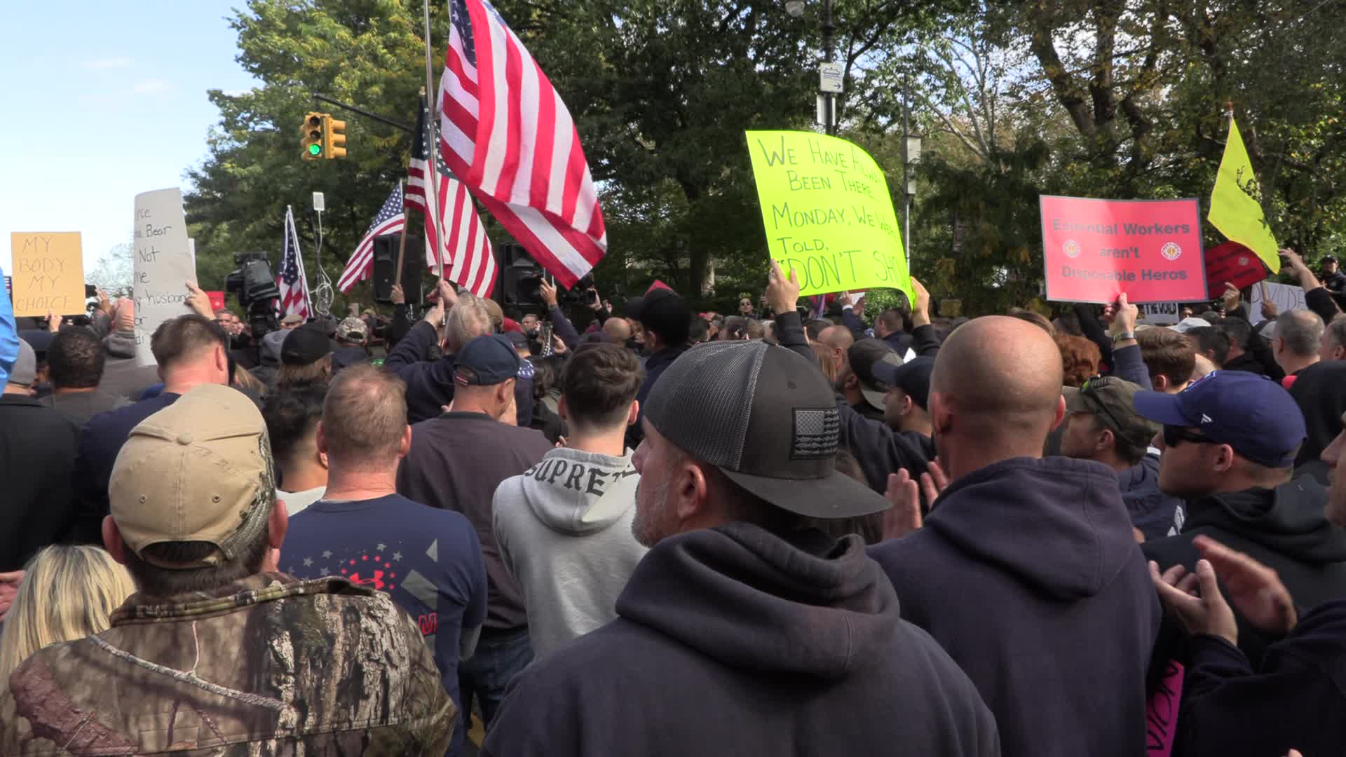 NYC: FDNY Anti-Mandate rally