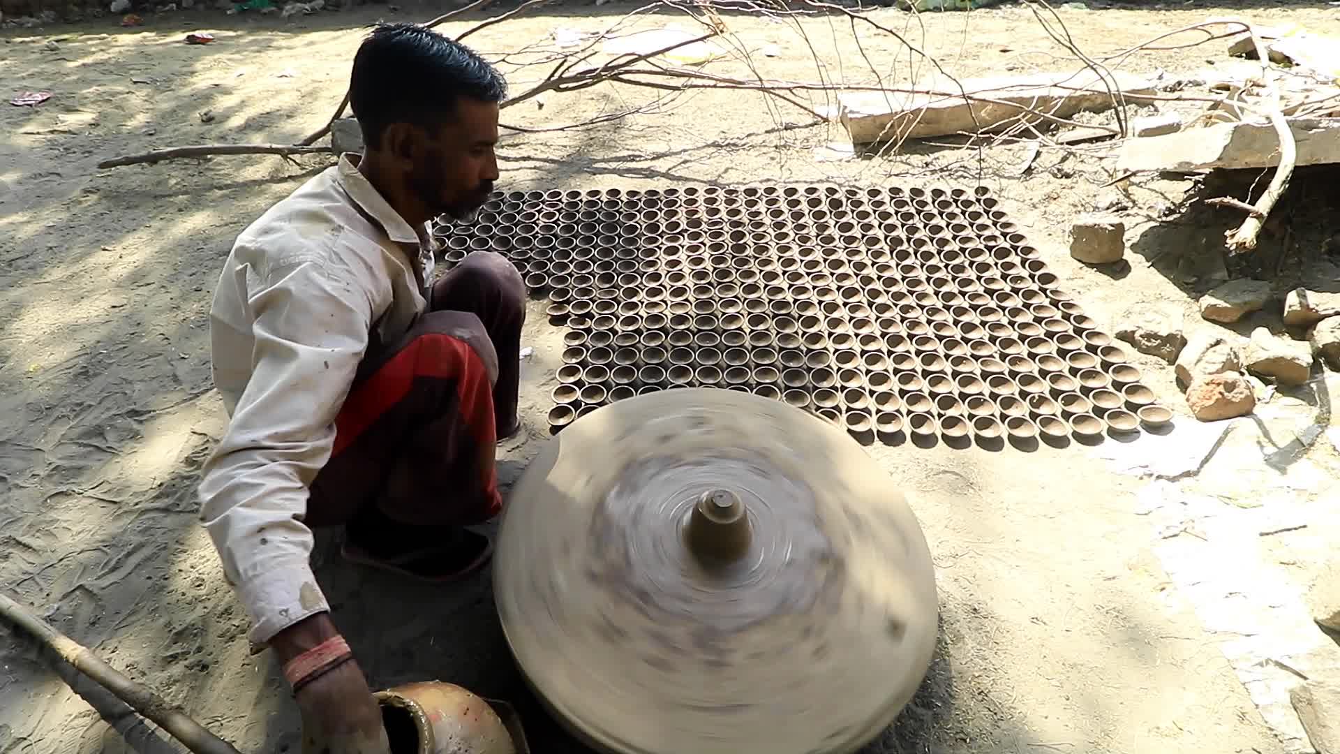 Diwali festival preparations in Jaipur-Earthen Lamps