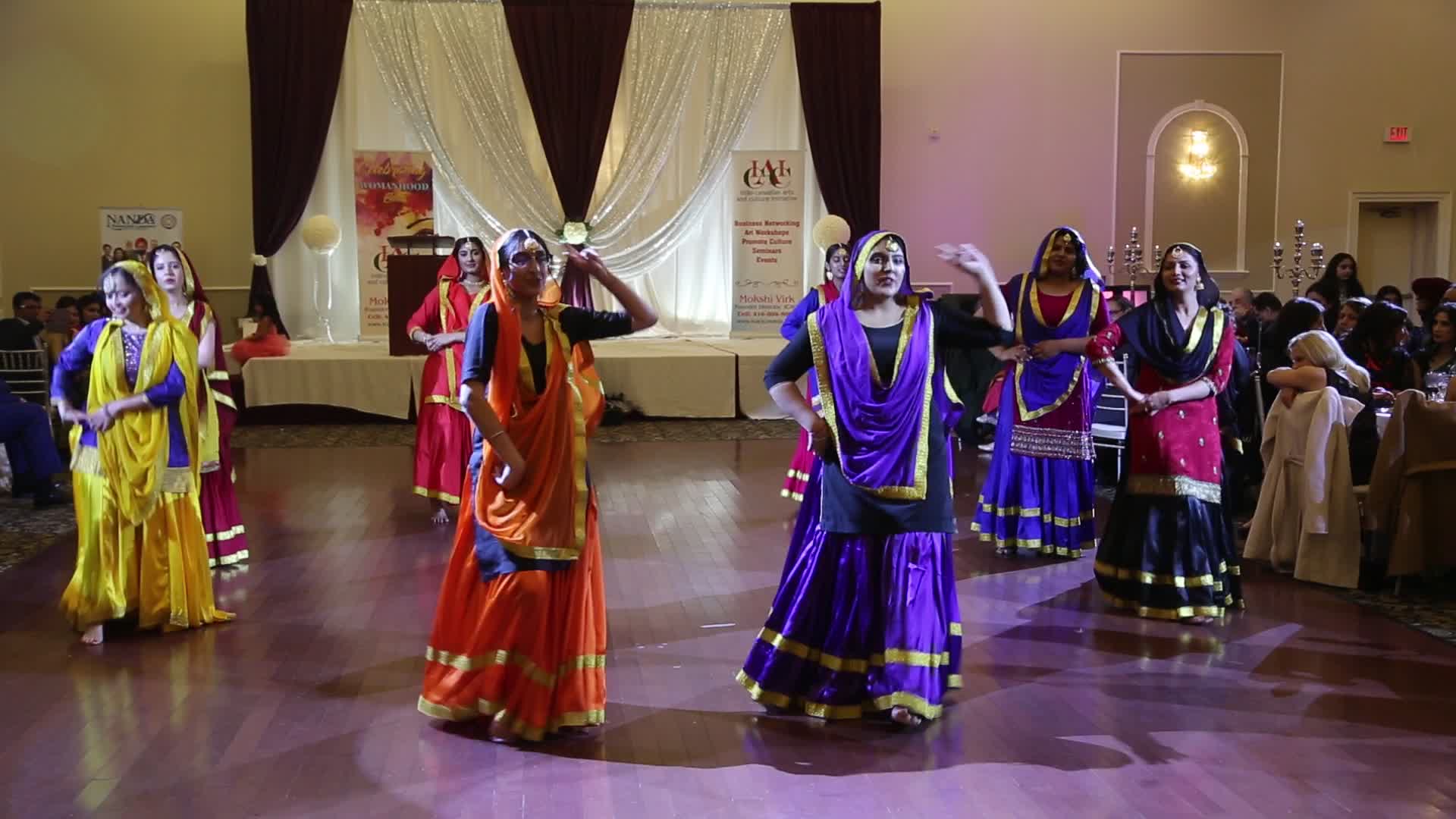 Gidha dancers perform a traditional Punjabi folk dance