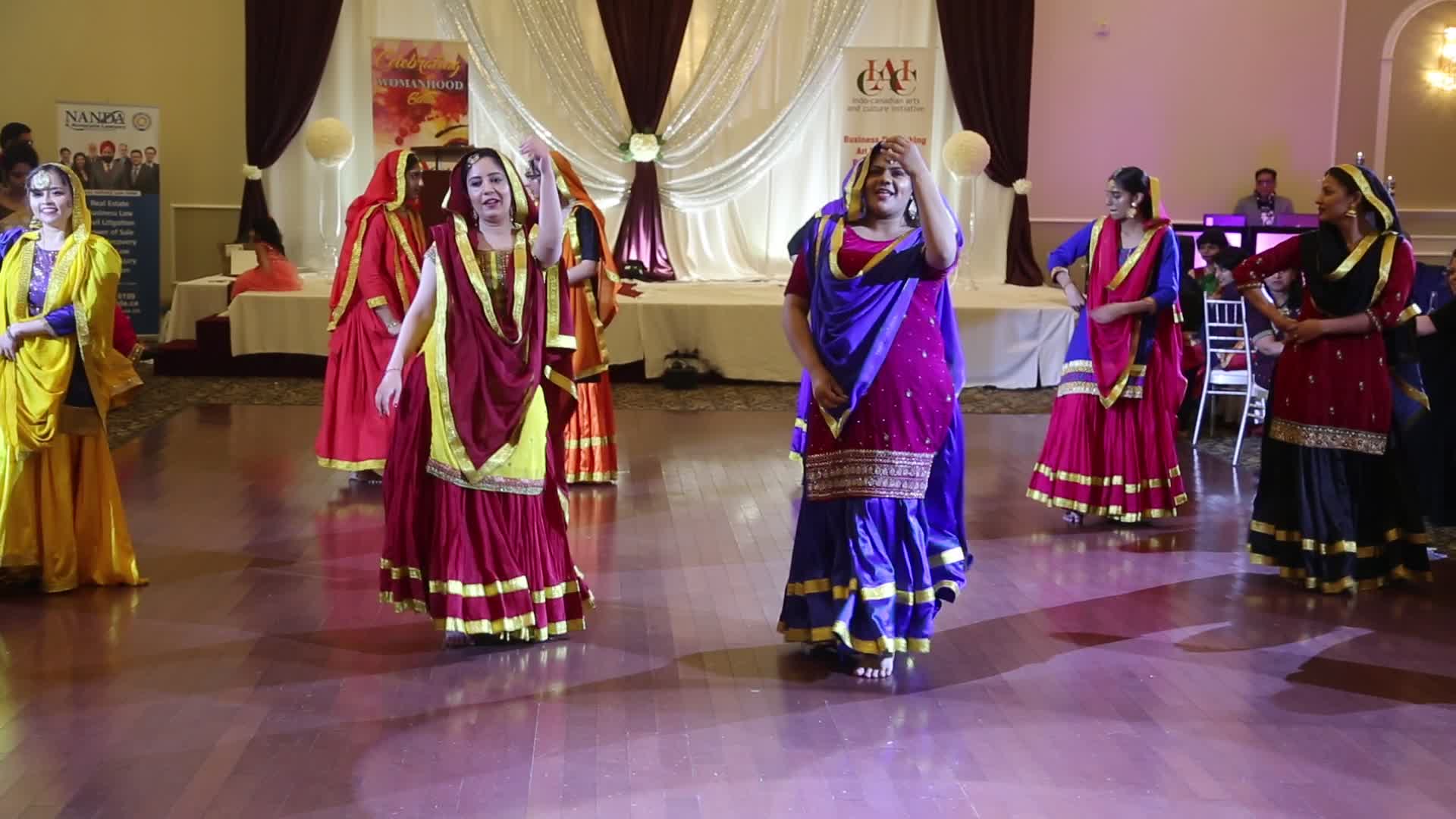Gidha dancers perform a traditional Punjabi folk dance