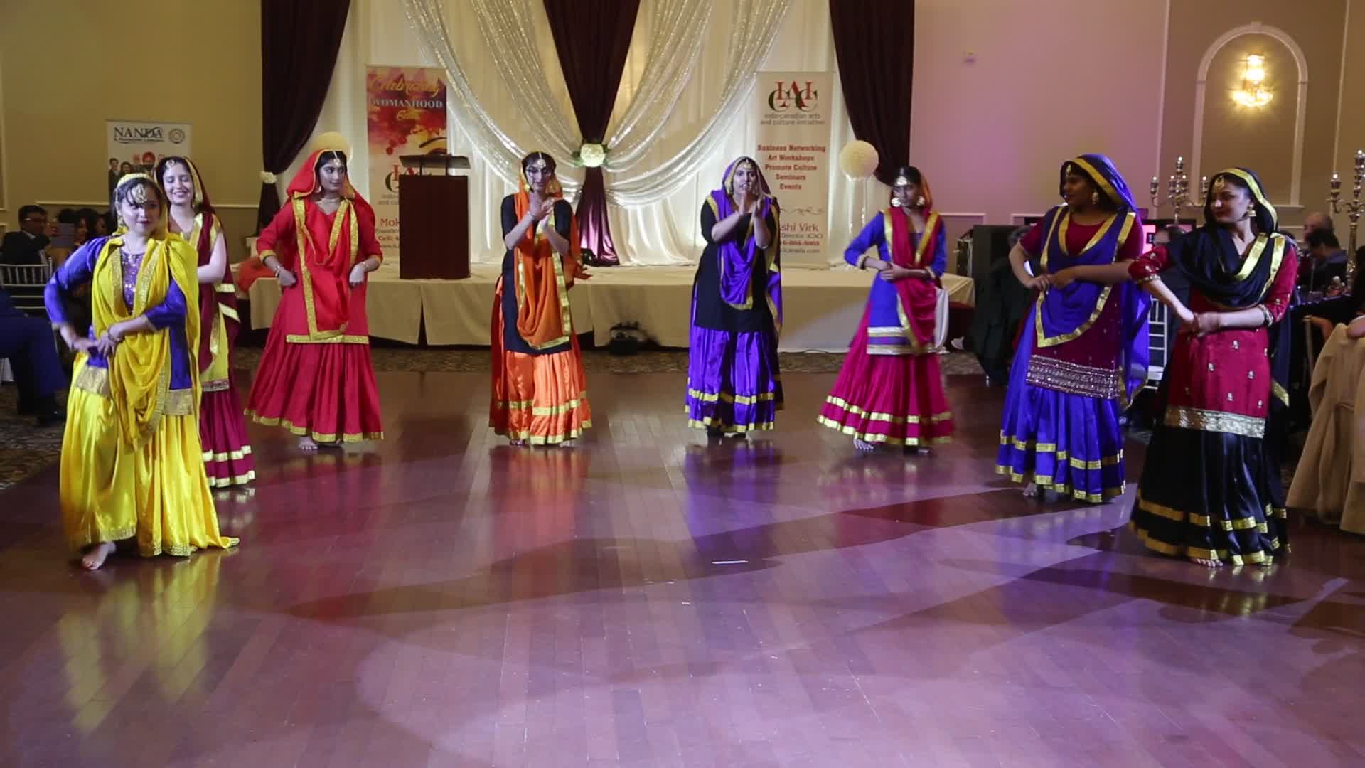 Gidha dancers perform a traditional Punjabi folk dance