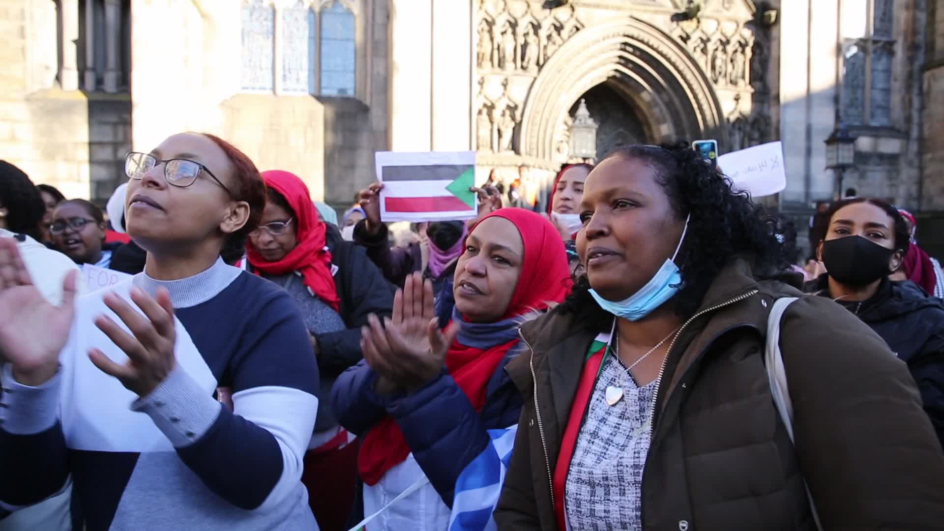 Protest held in Edinburgh against military coup in Sudan