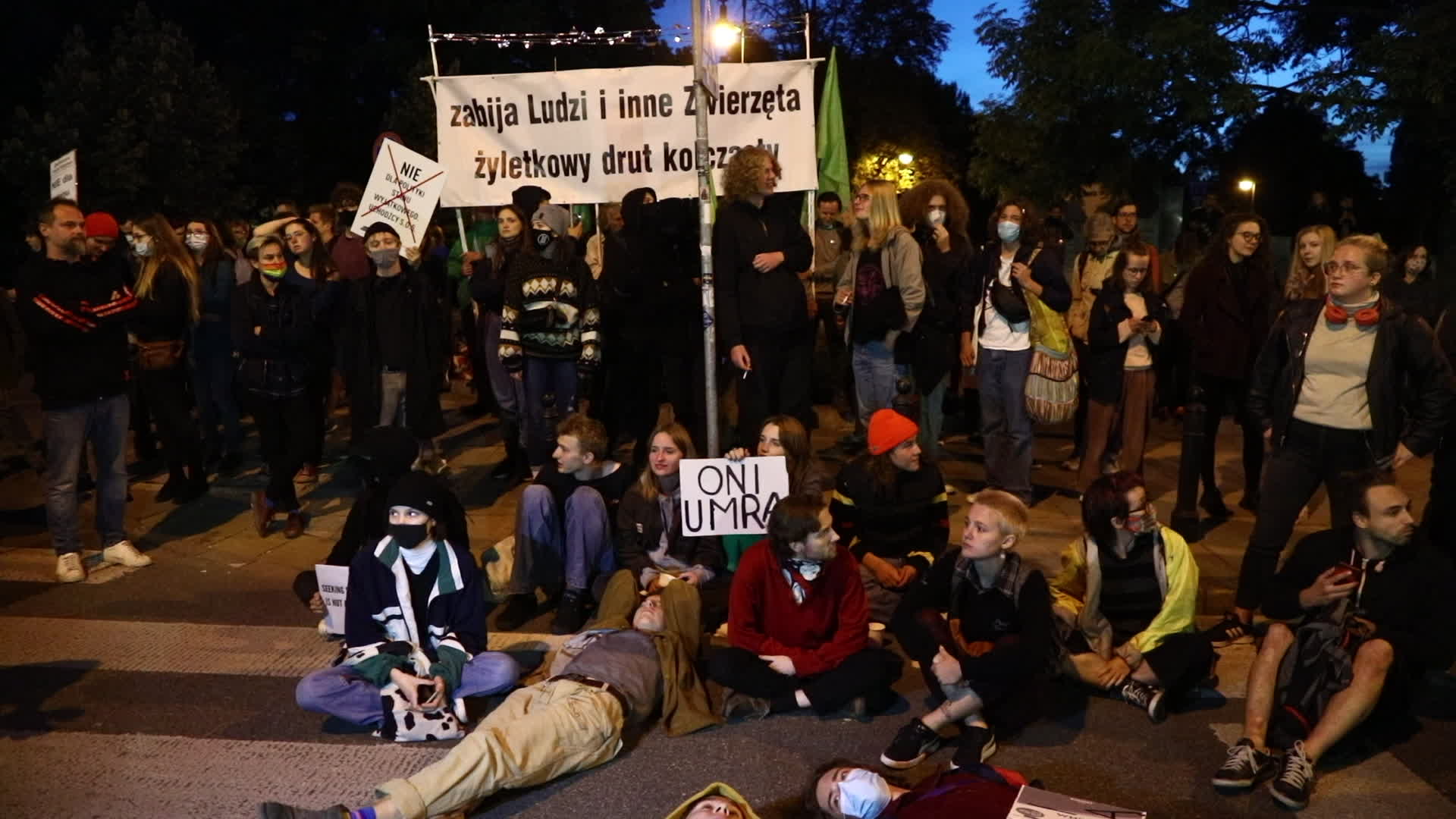 Protest against state of emergency at Polish-Belarusian border in Warsaw