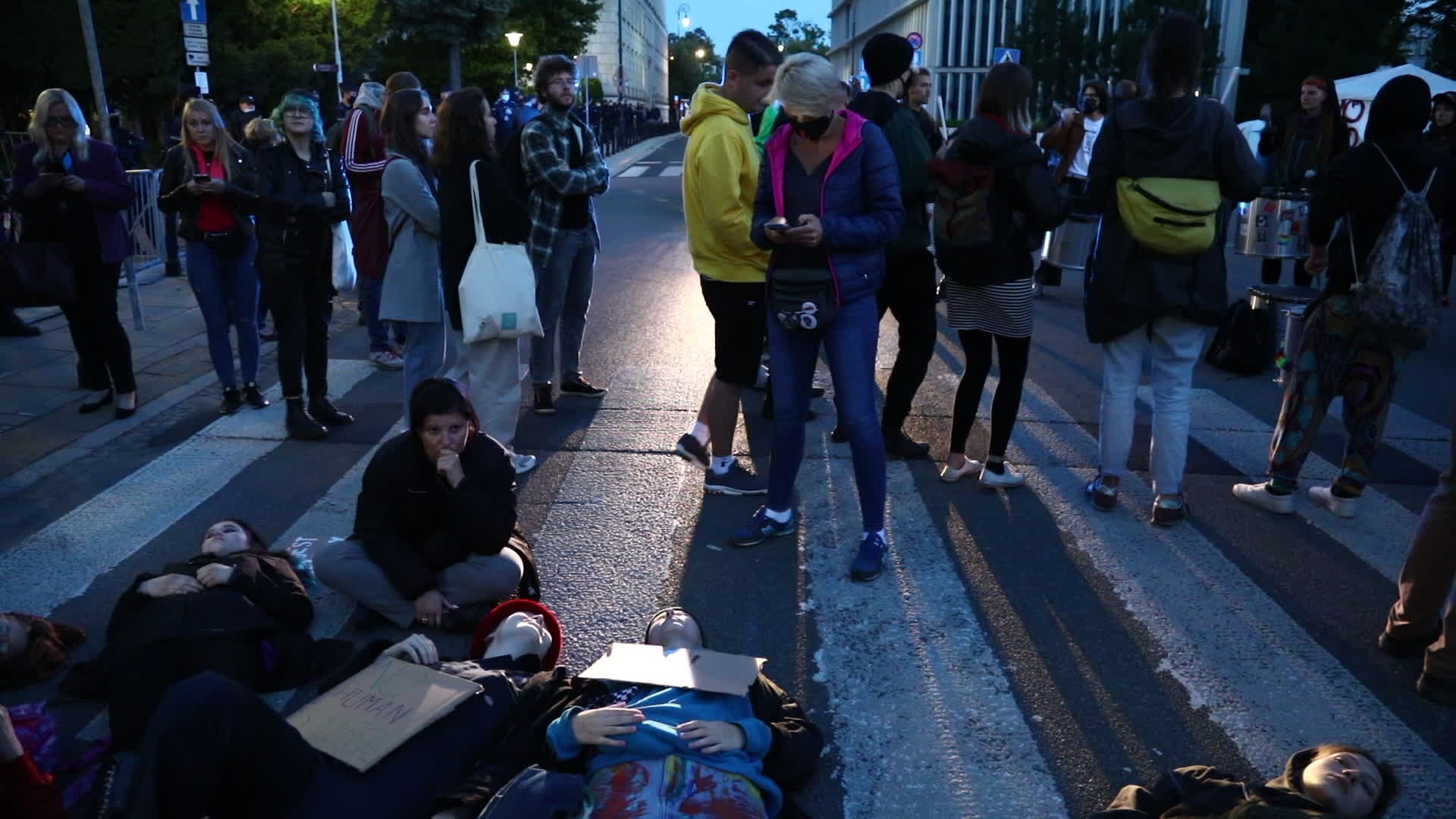 Protest against state of emergency at Polish-Belarusian border in Warsaw