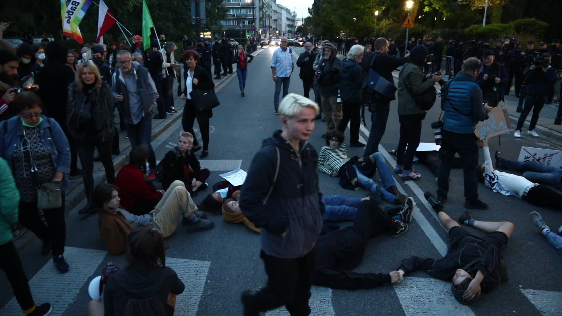 Protest against state of emergency at Polish-Belarusian border in Warsaw
