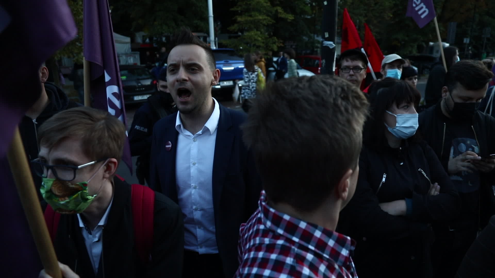 Protest against state of emergency at Polish-Belarusian border in Warsaw