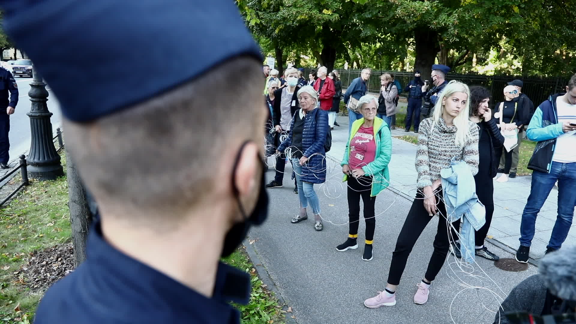 Protest against state of emergency at Polish-Belarusian border in Warsaw