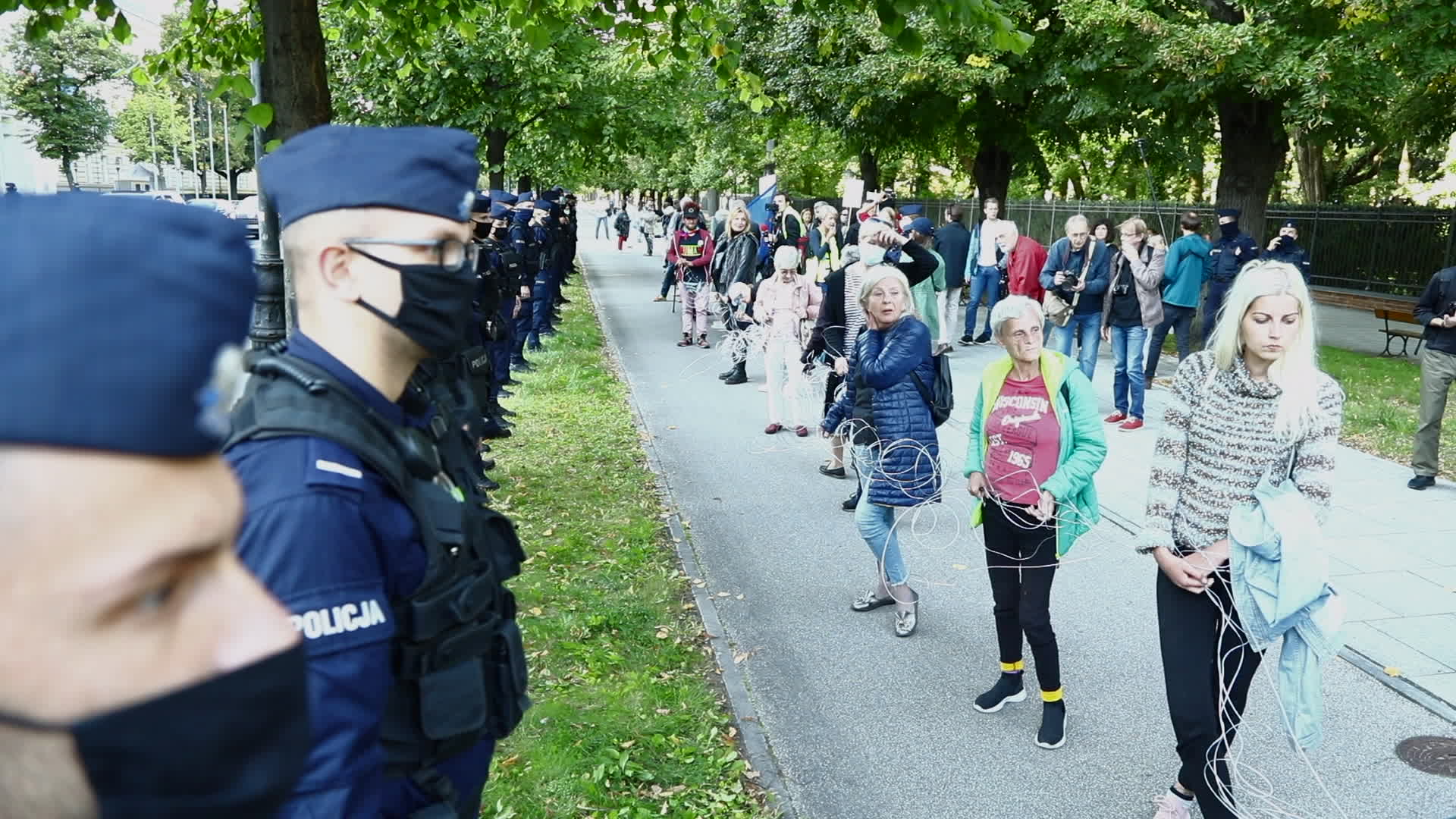 Protest against state of emergency at Polish-Belarusian border in Warsaw