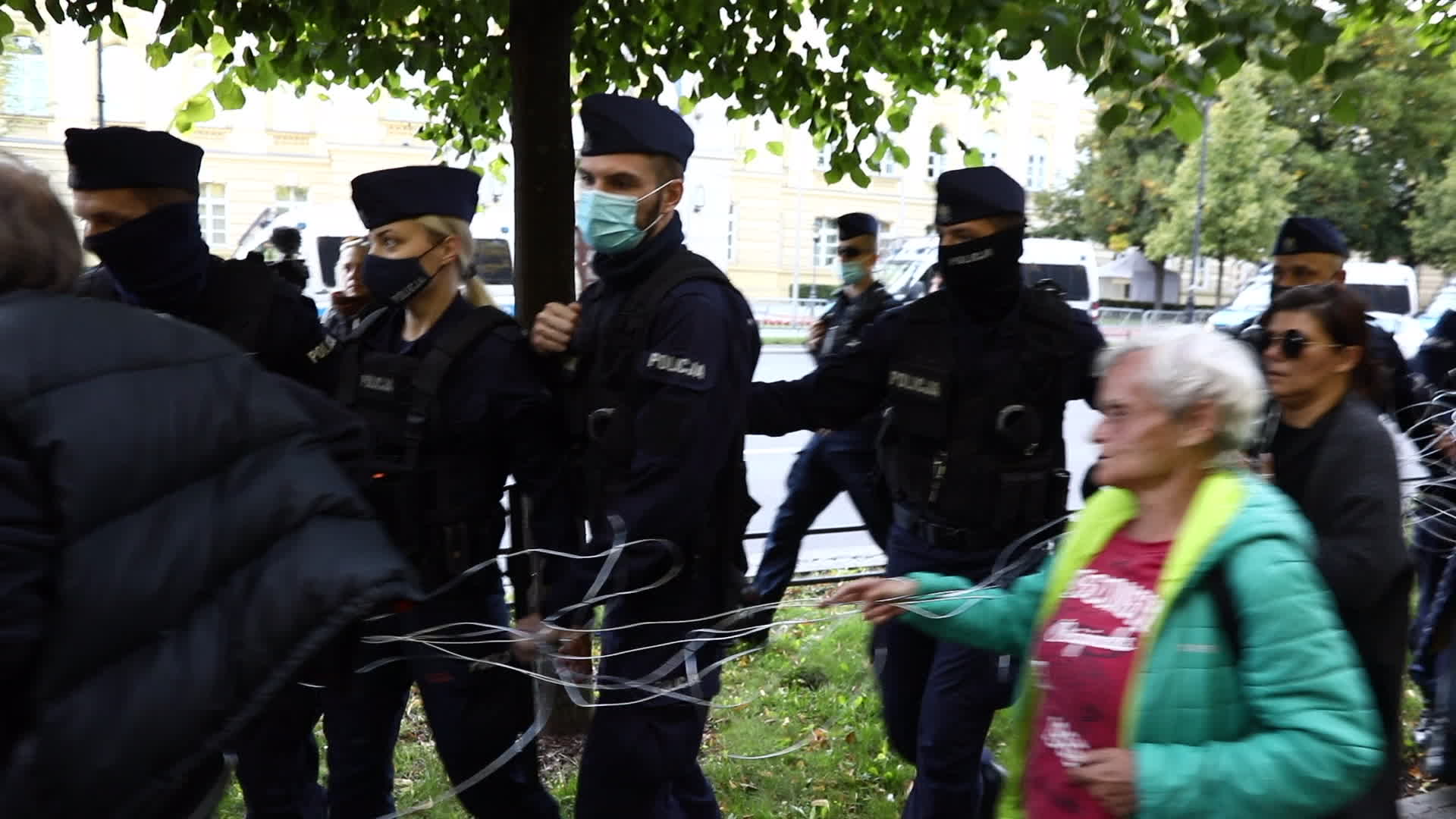 Protest against state of emergency at Polish-Belarusian border in Warsaw