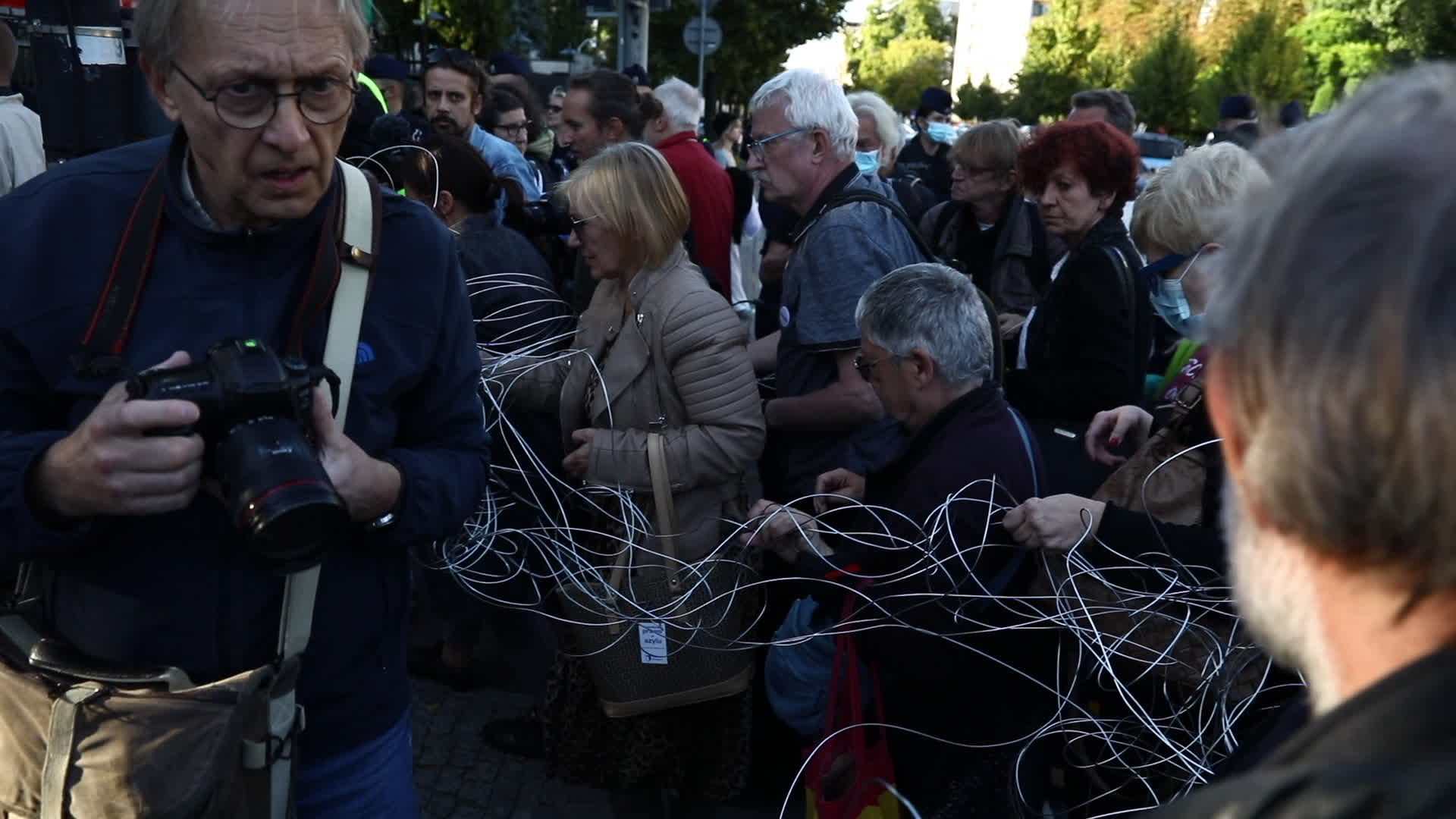 Protest against state of emergency at Polish-Belarusian border in Warsaw