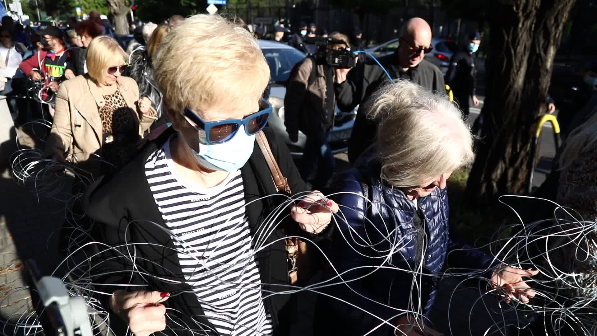 Protest against state of emergency at Polish-Belarusian border in Warsaw