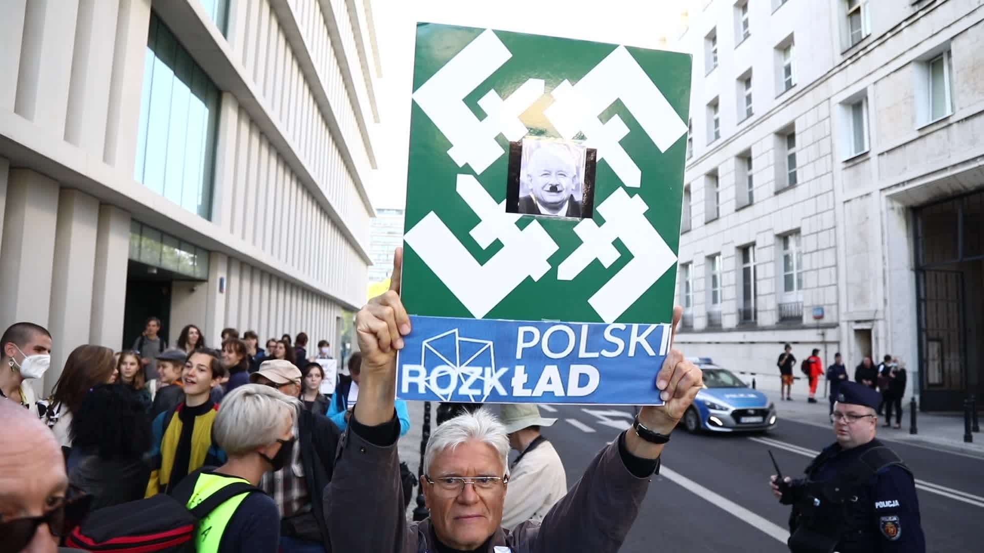Protest against state of emergency at Polish-Belarusian border in Warsaw