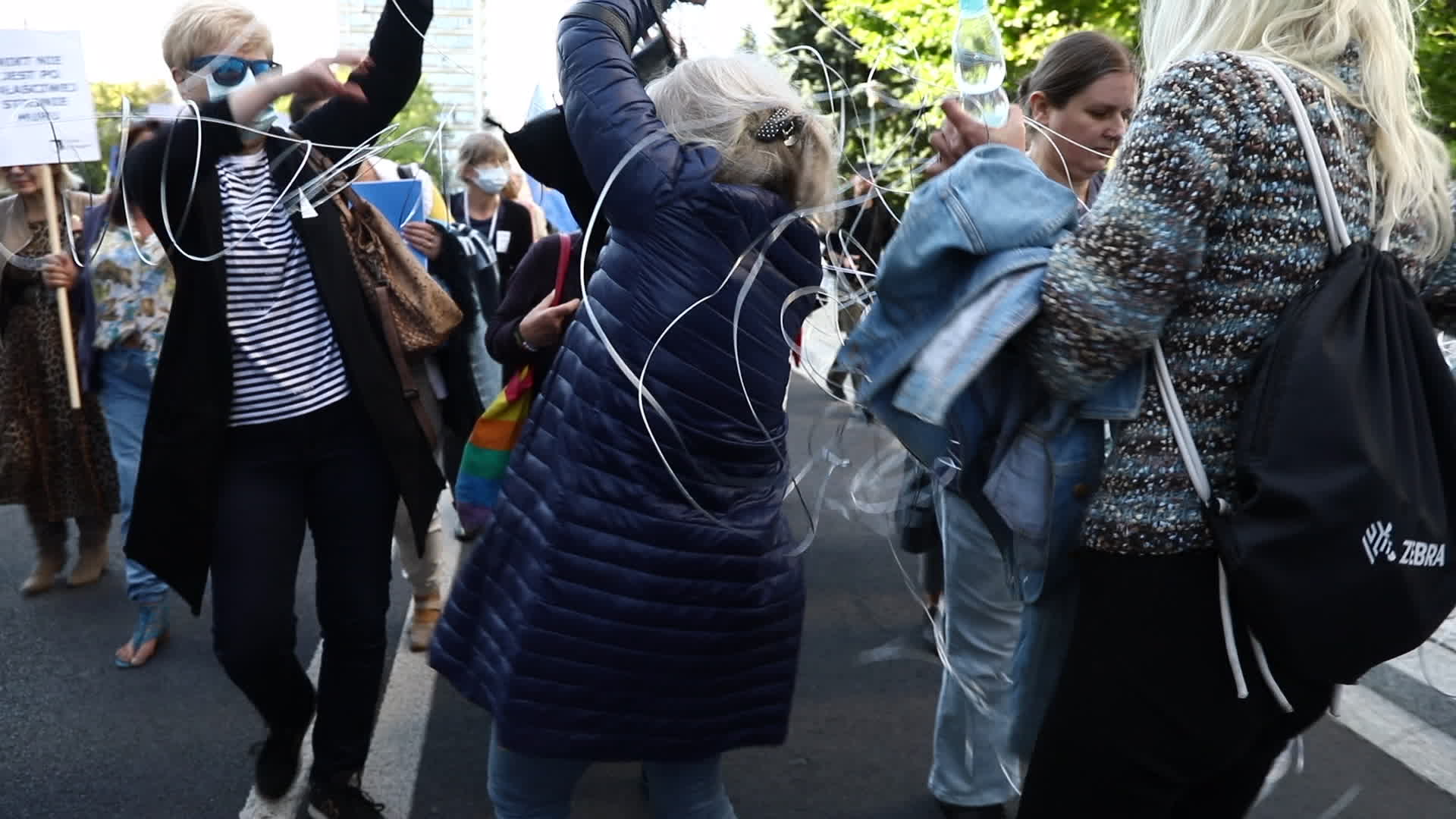 Protest against state of emergency at Polish-Belarusian border in Warsaw
