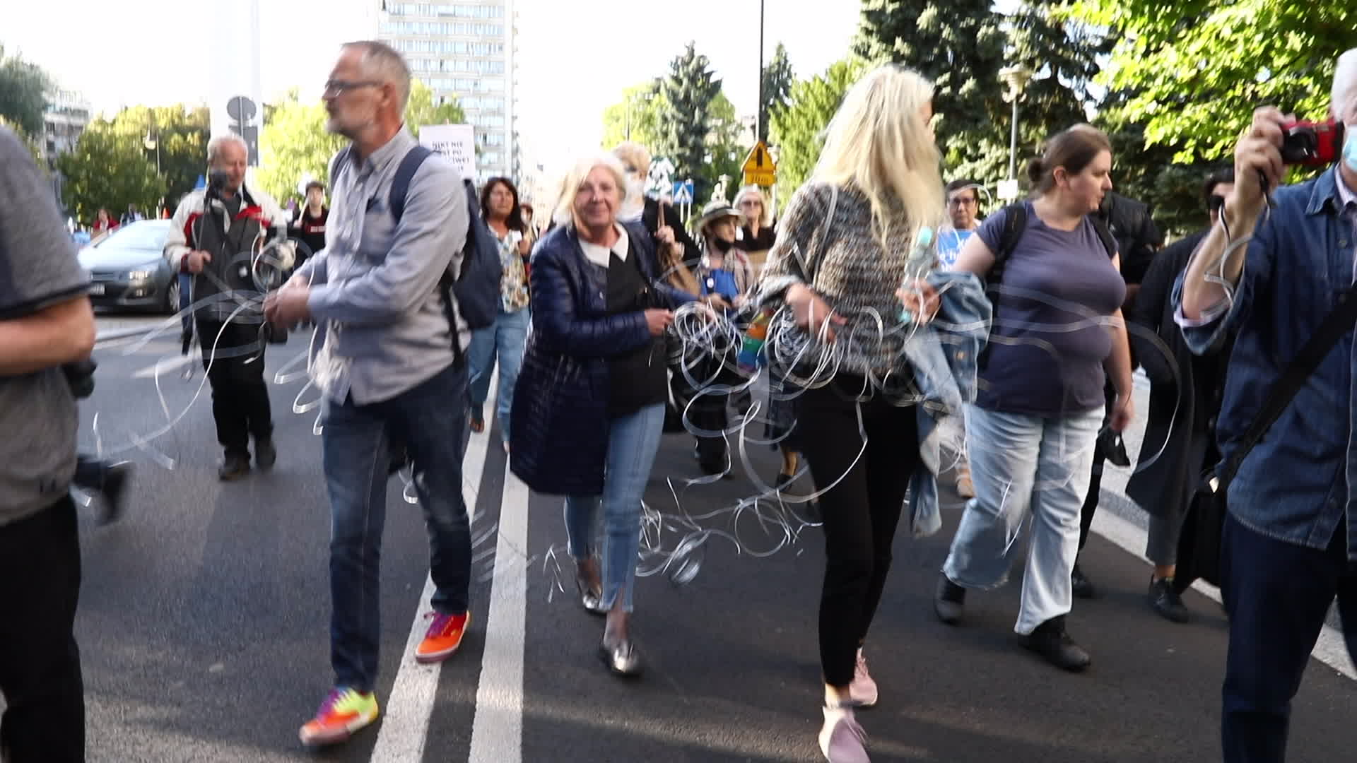 Protest against state of emergency at Polish-Belarusian border in Warsaw