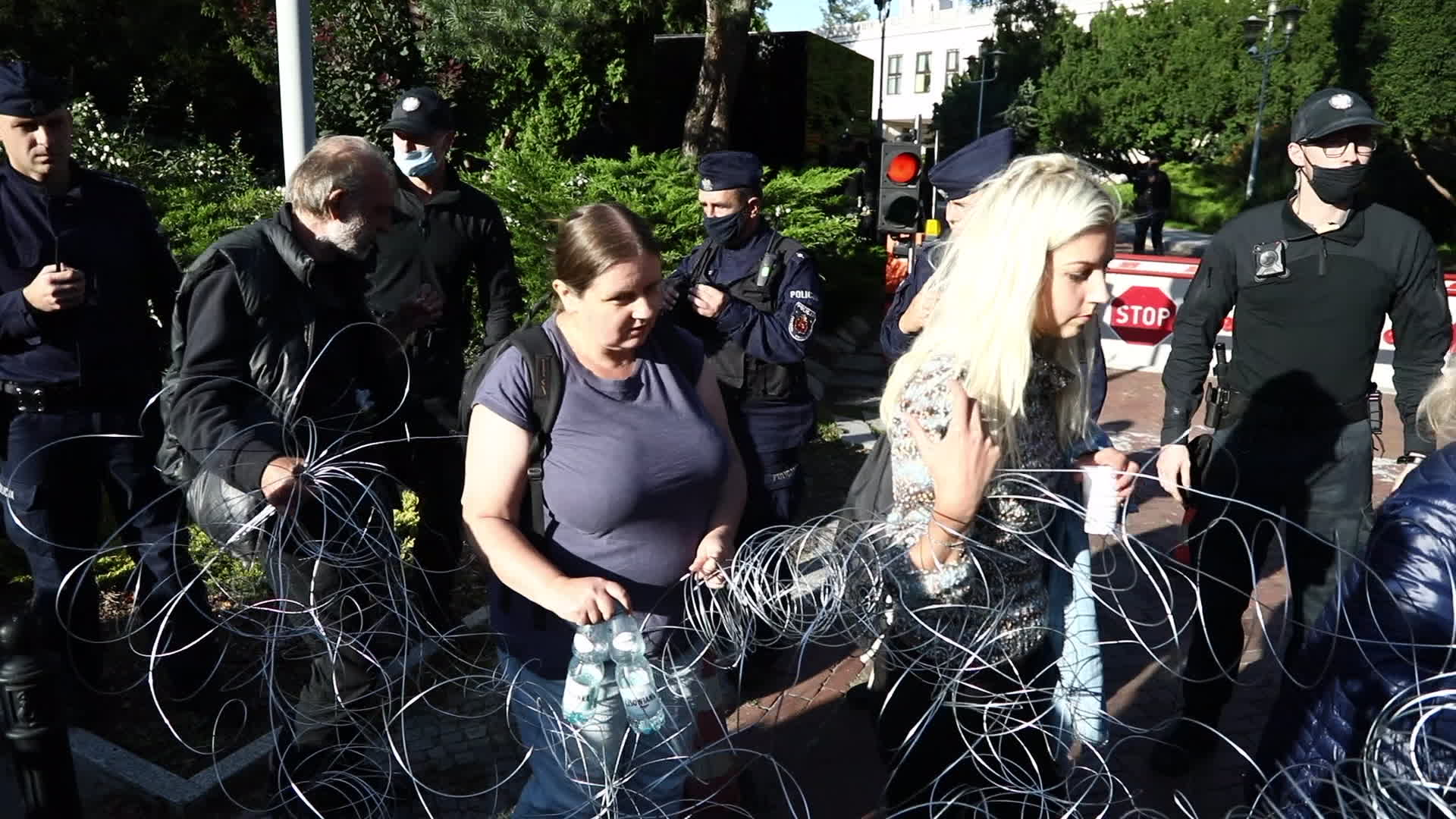 Protest against state of emergency at Polish-Belarusian border in Warsaw