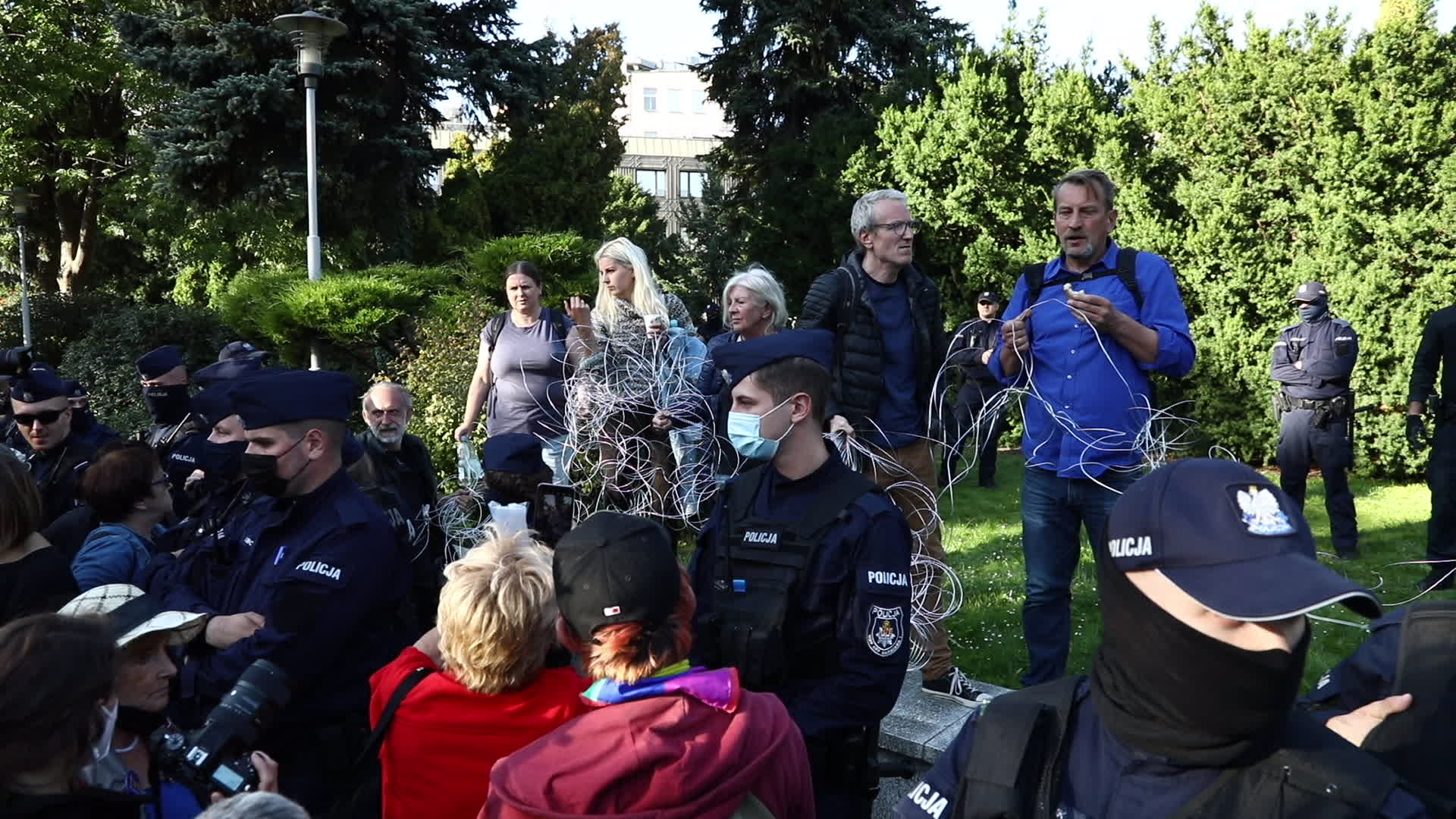 Protest against state of emergency at Polish-Belarusian border in Warsaw