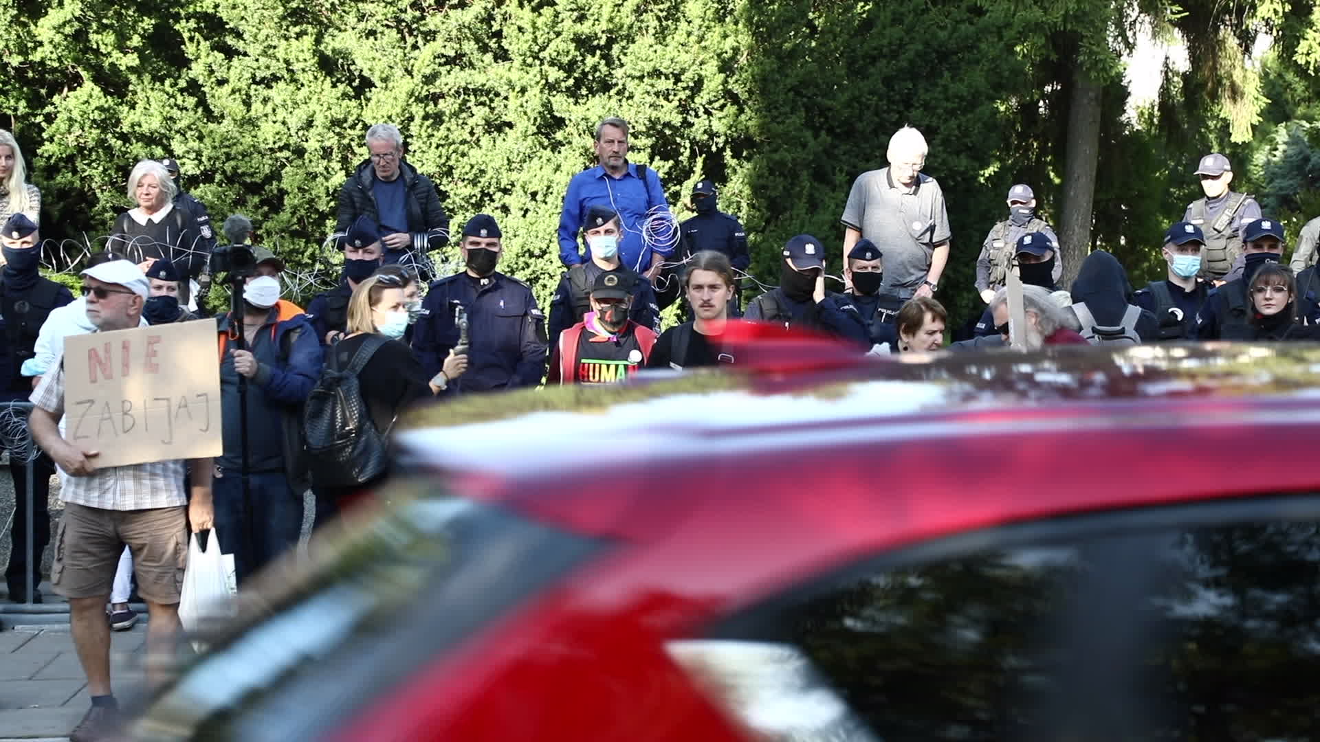 Protest against state of emergency at Polish-Belarusian border in Warsaw
