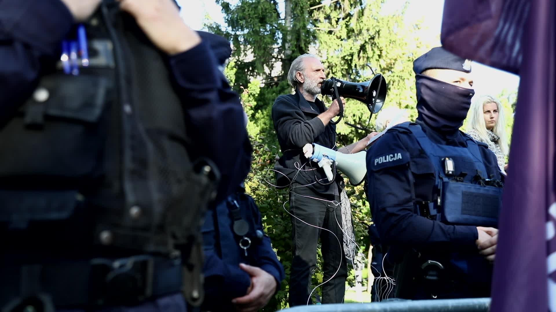 Protest against state of emergency at Polish-Belarusian border in Warsaw