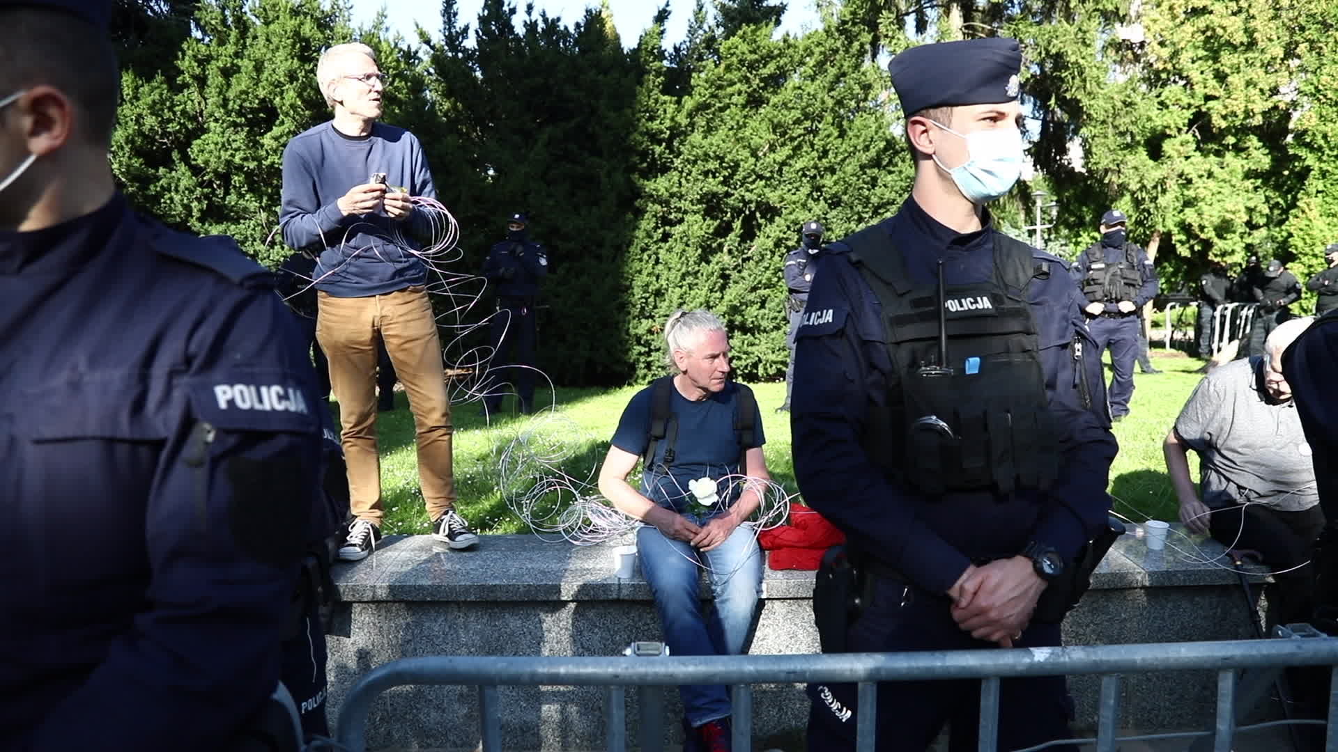 Protest against state of emergency at Polish-Belarusian border in Warsaw