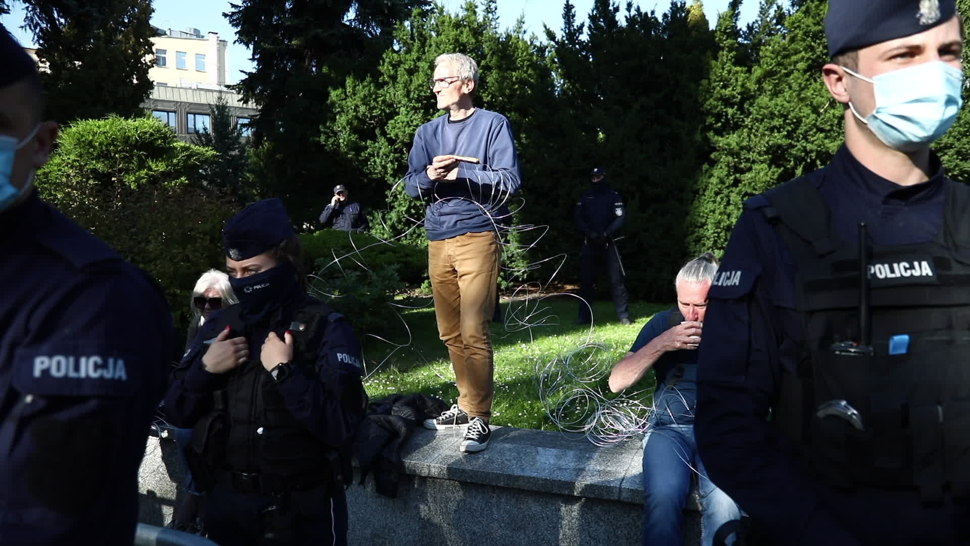 Protest against state of emergency at Polish-Belarusian border in Warsaw