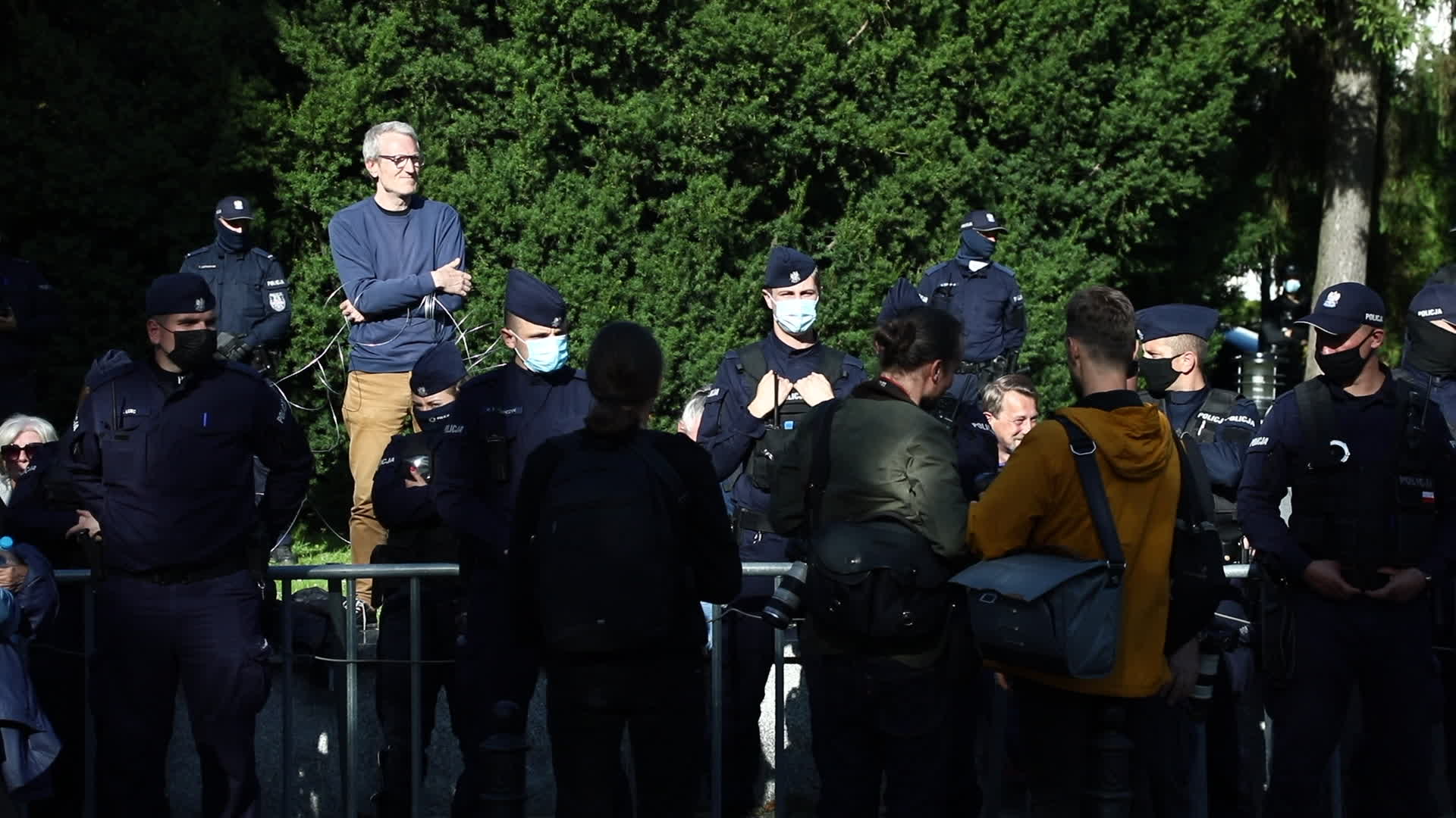 Protest against state of emergency at Polish-Belarusian border in Warsaw