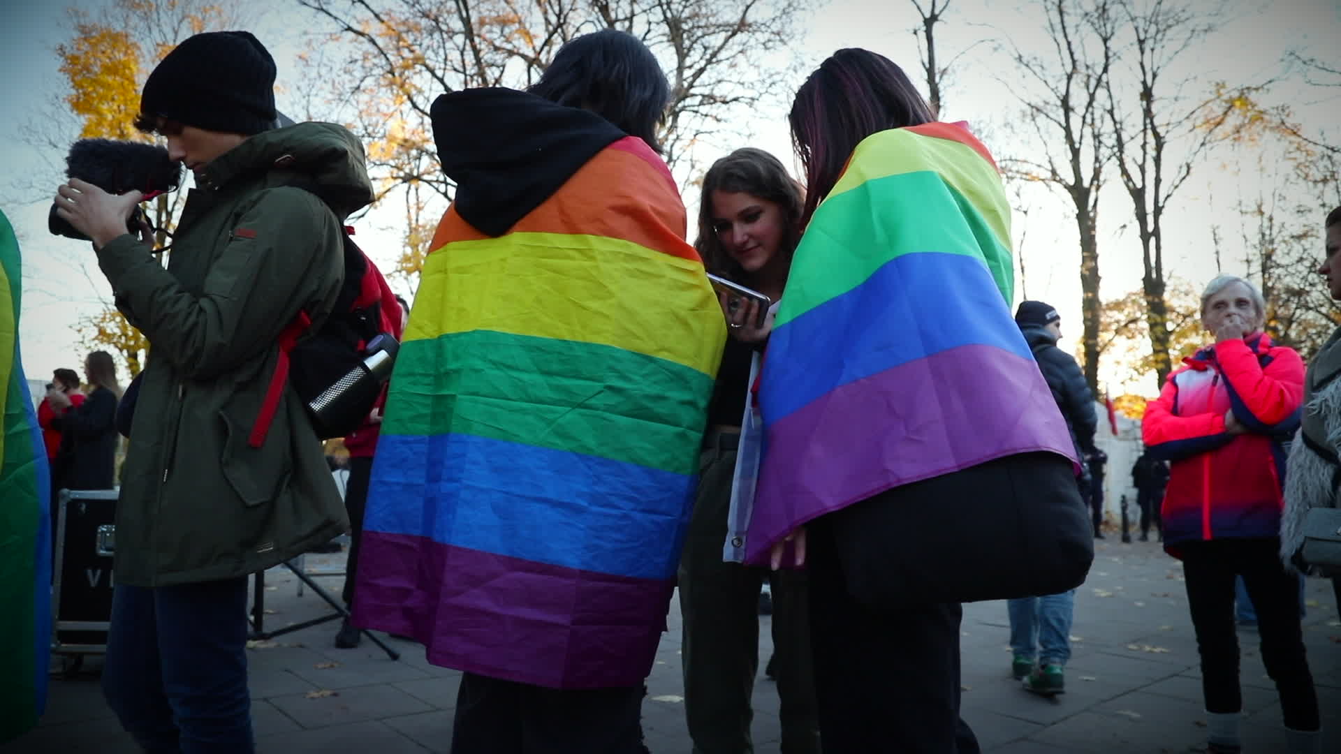 Rally in front of Parliament in Warsaw against anti-LGBT law