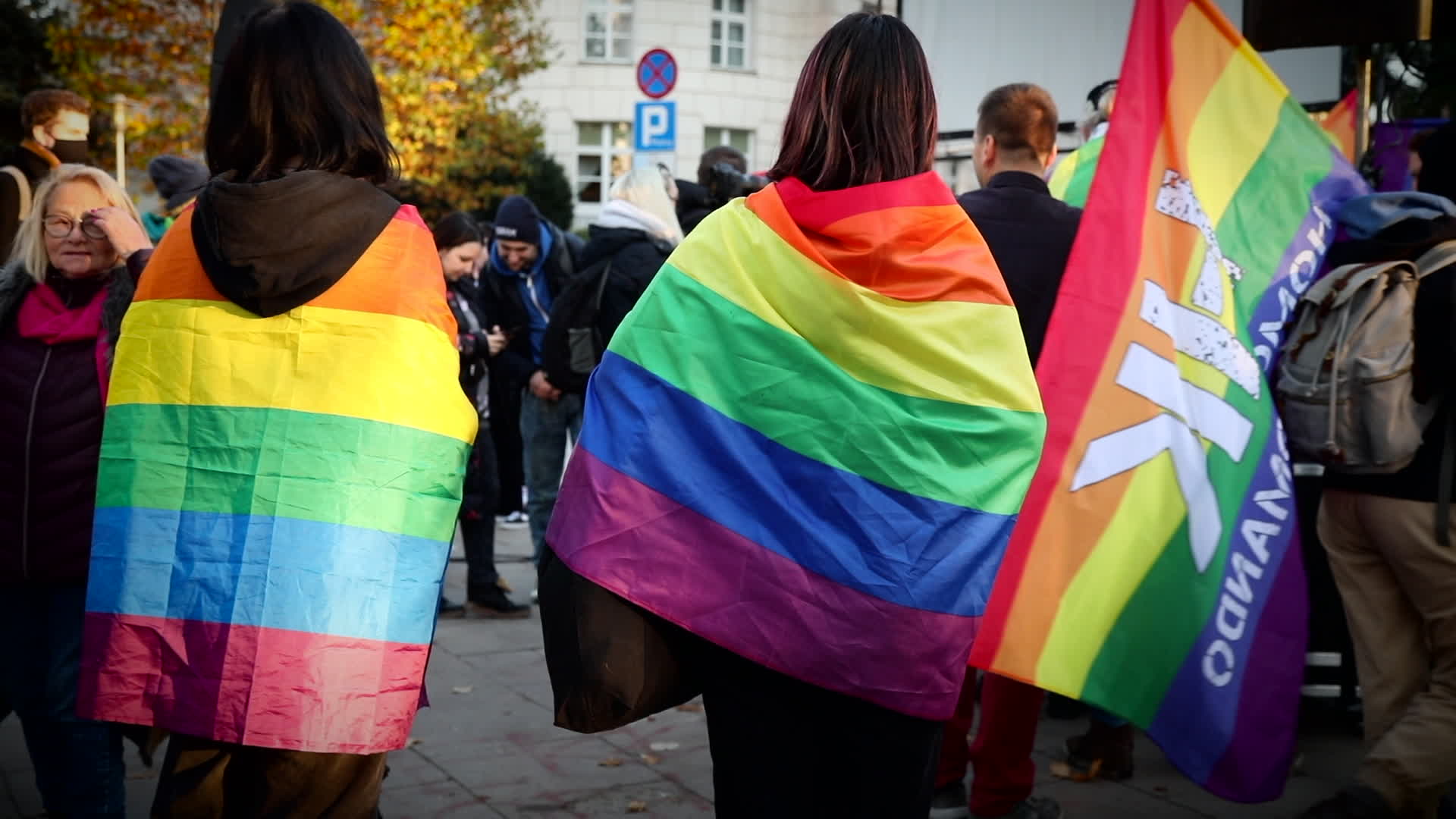 Rally in front of Parliament in Warsaw against anti-LGBT law