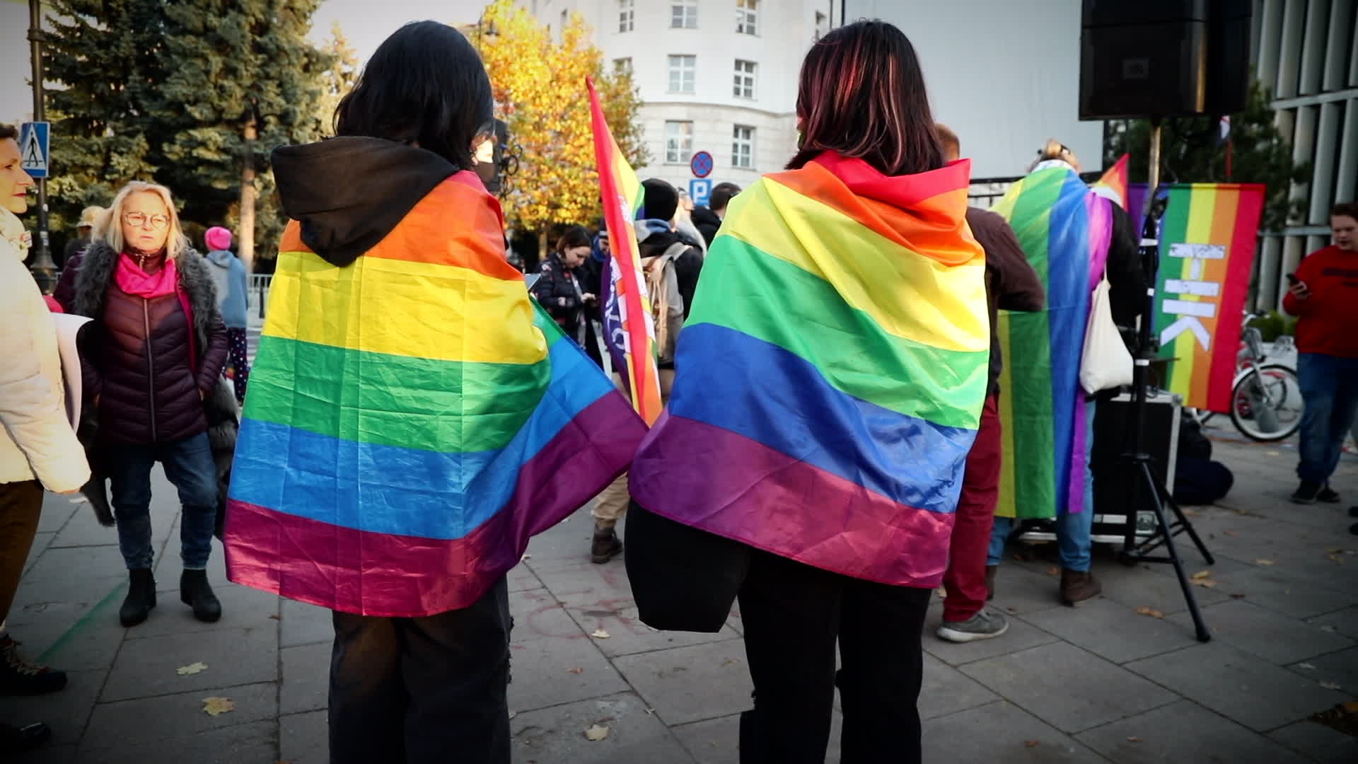 Rally in front of Parliament in Warsaw against anti-LGBT law