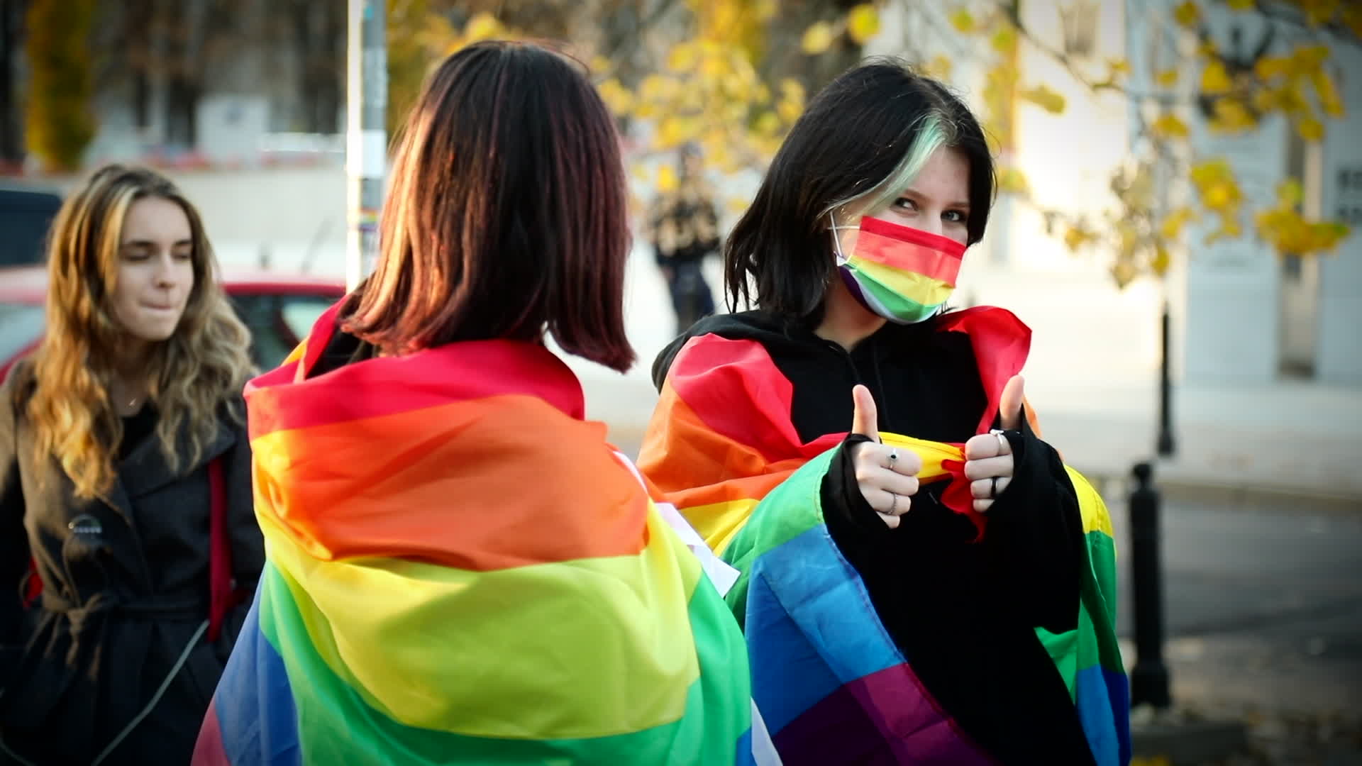Rally in front of Parliament in Warsaw against anti-LGBT law