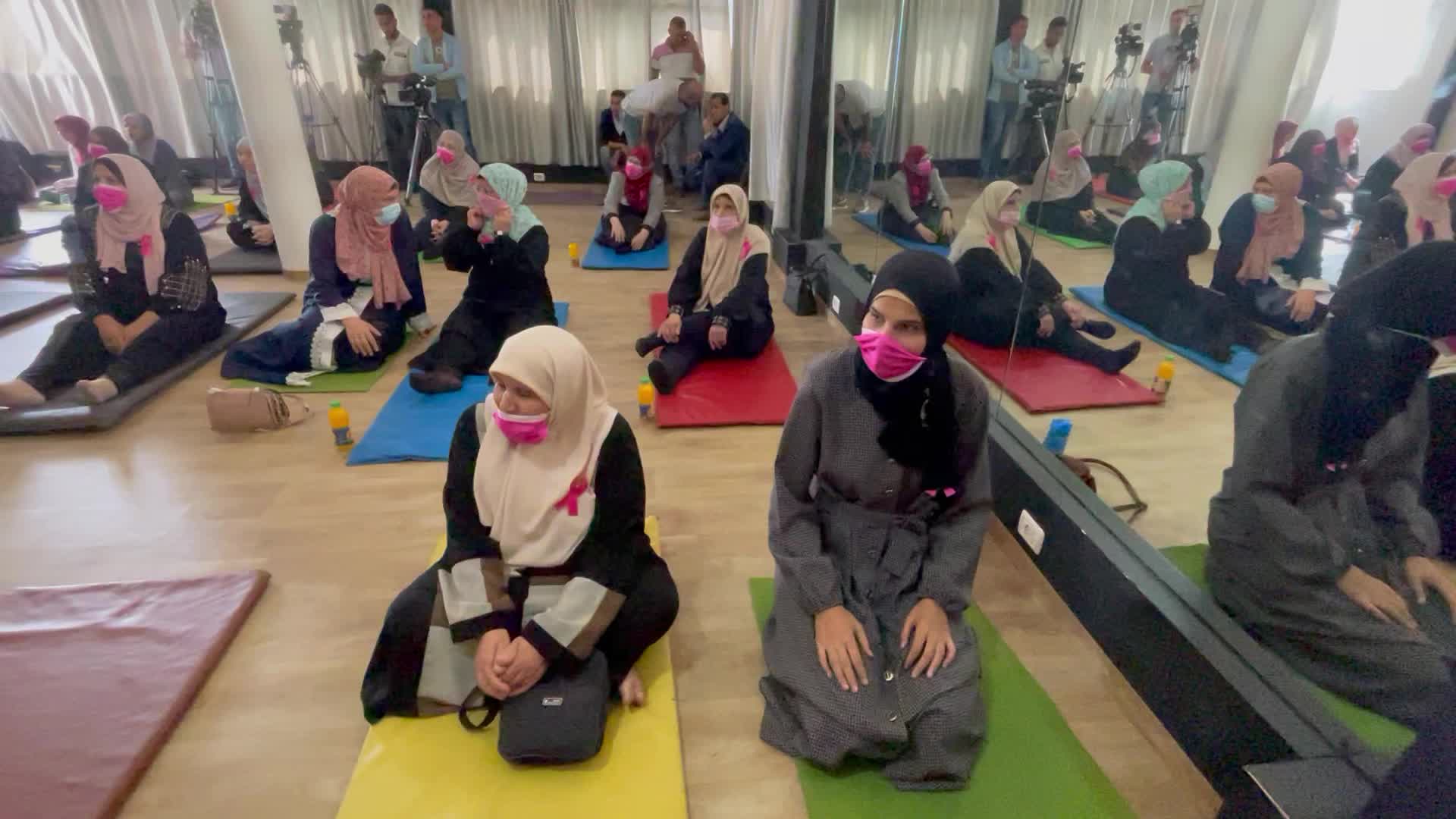 Palestinian cancer patients practise yoga