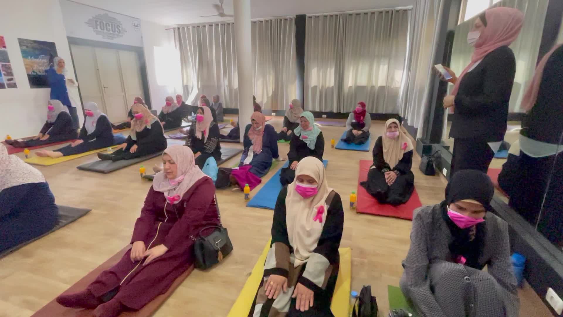 Palestinian cancer patients practise yoga