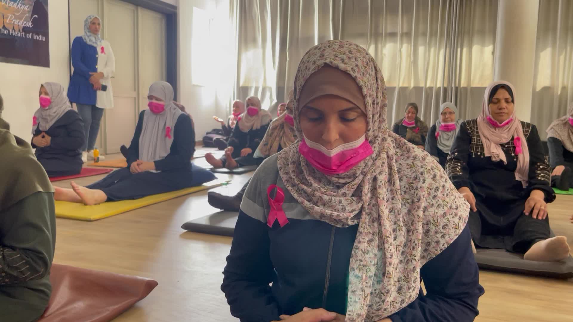 Palestinian cancer patients practise yoga