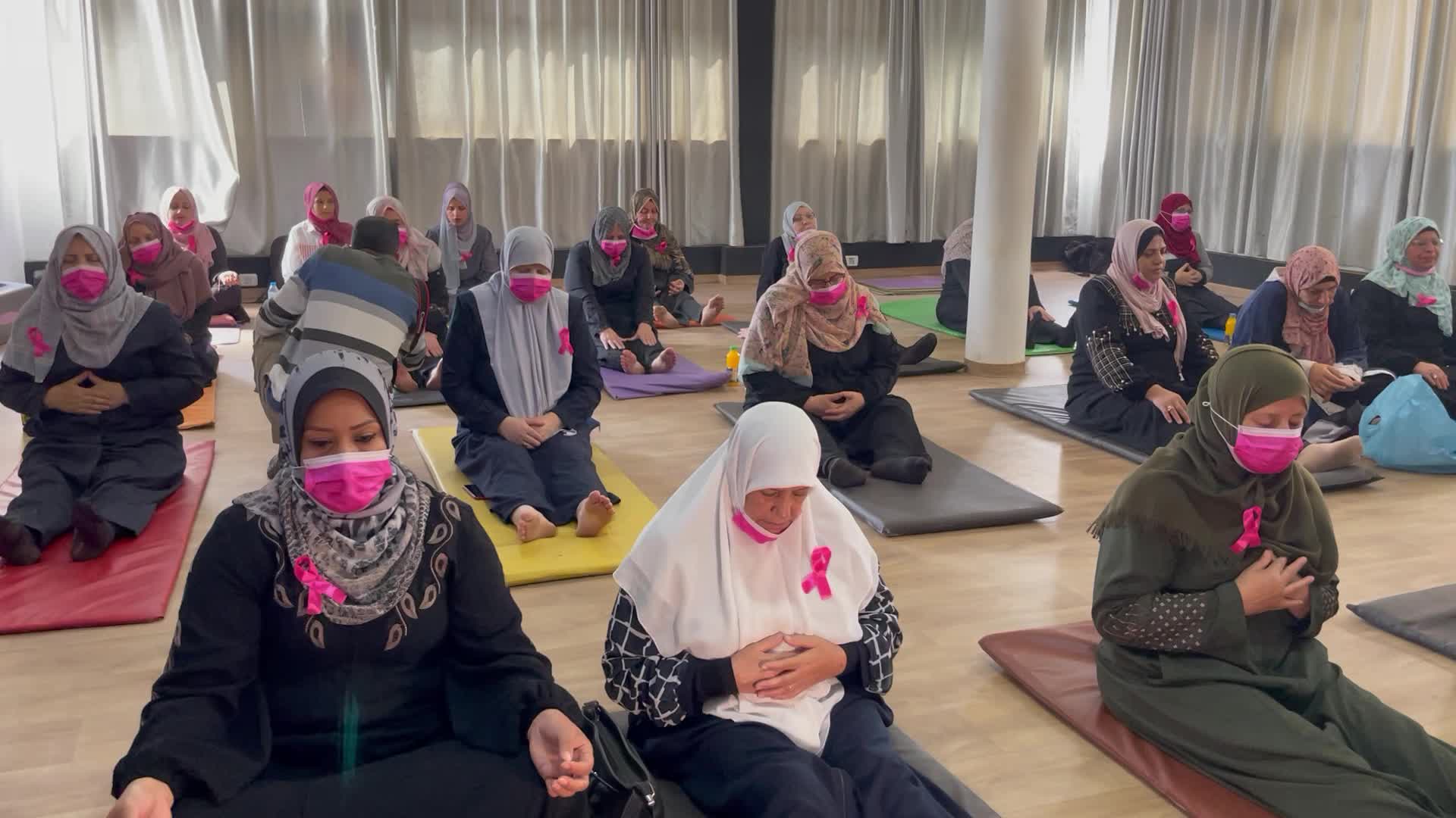 Palestinian cancer patients practise yoga