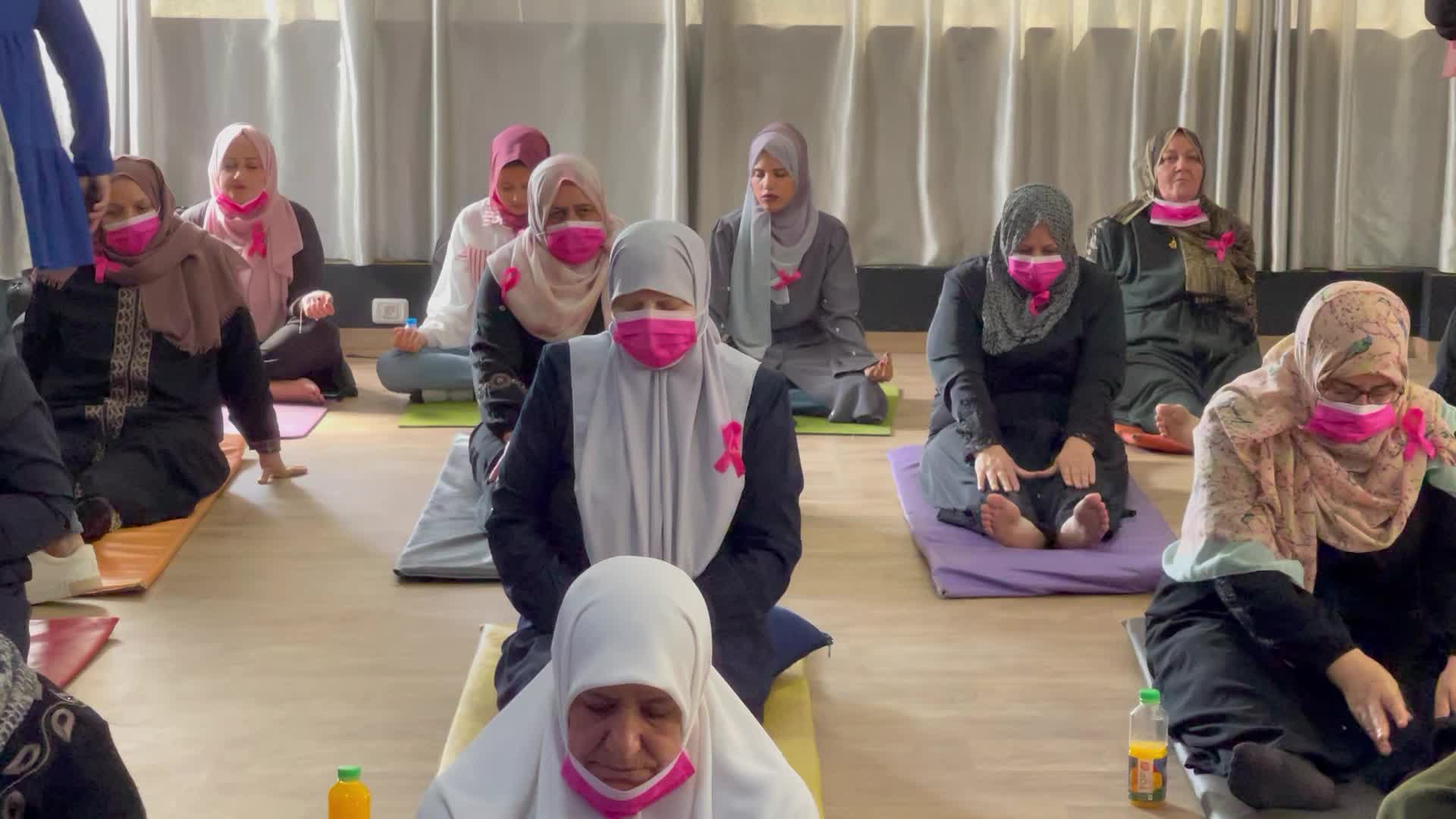 Palestinian cancer patients practise yoga