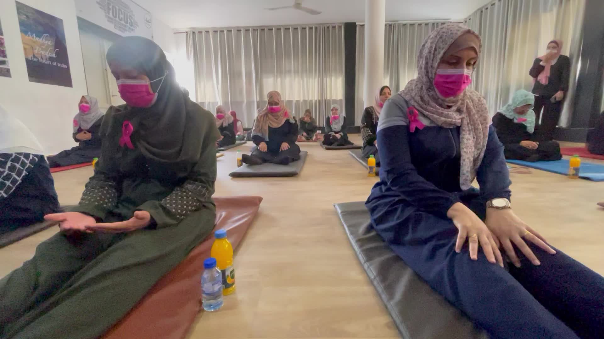 Palestinian cancer patients practise yoga