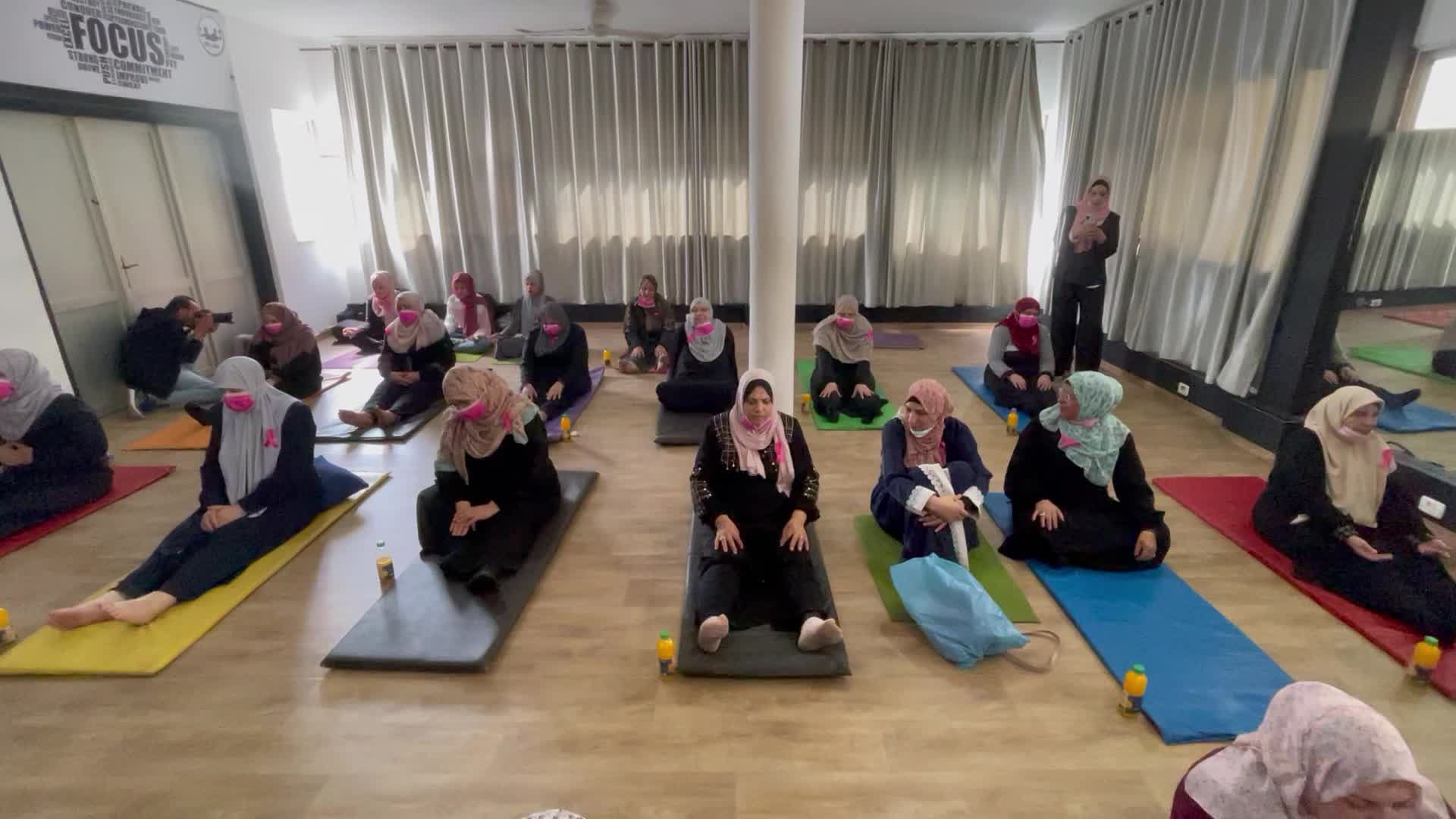 Palestinian cancer patients practise yoga