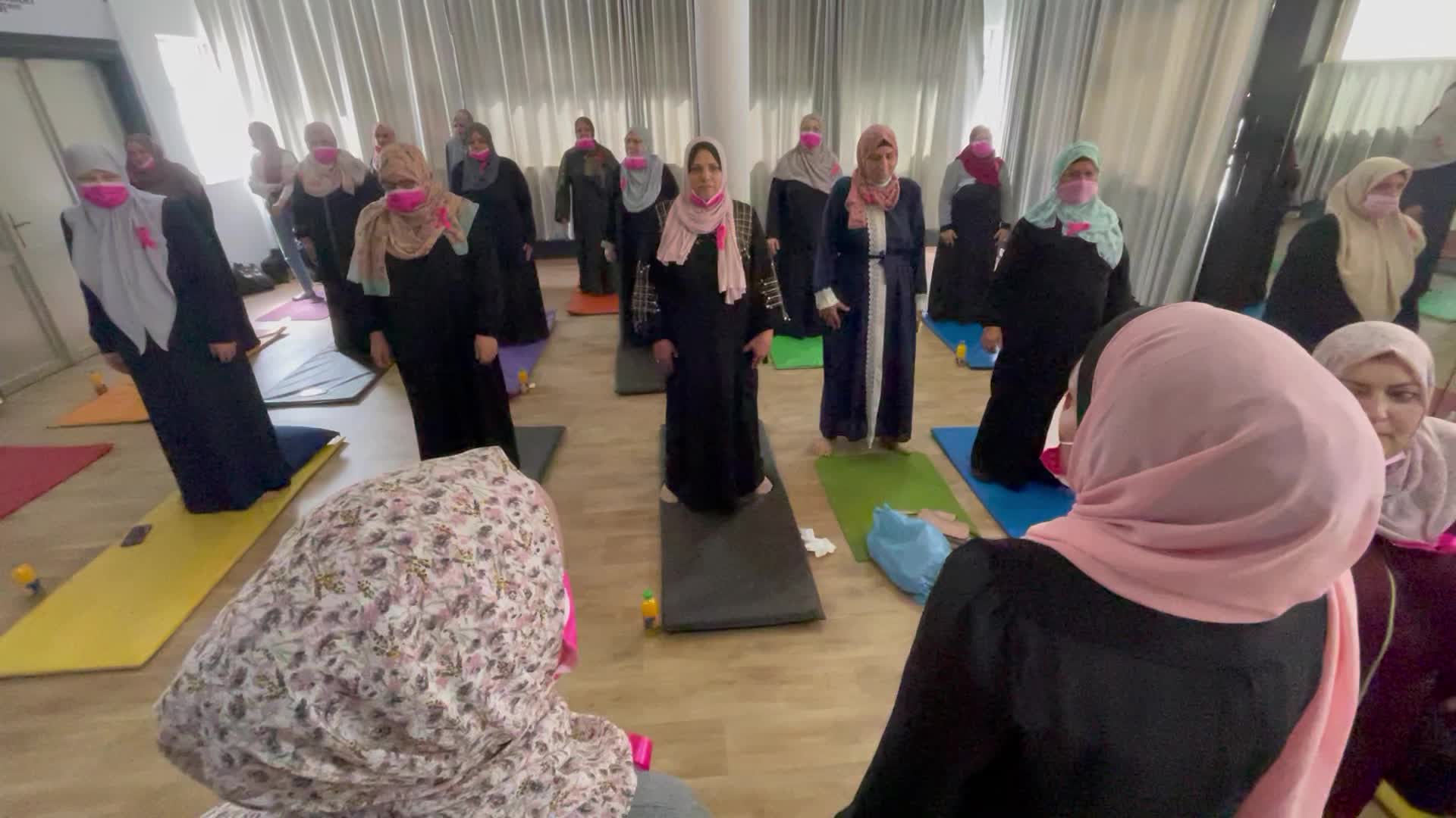 Palestinian cancer patients practise yoga