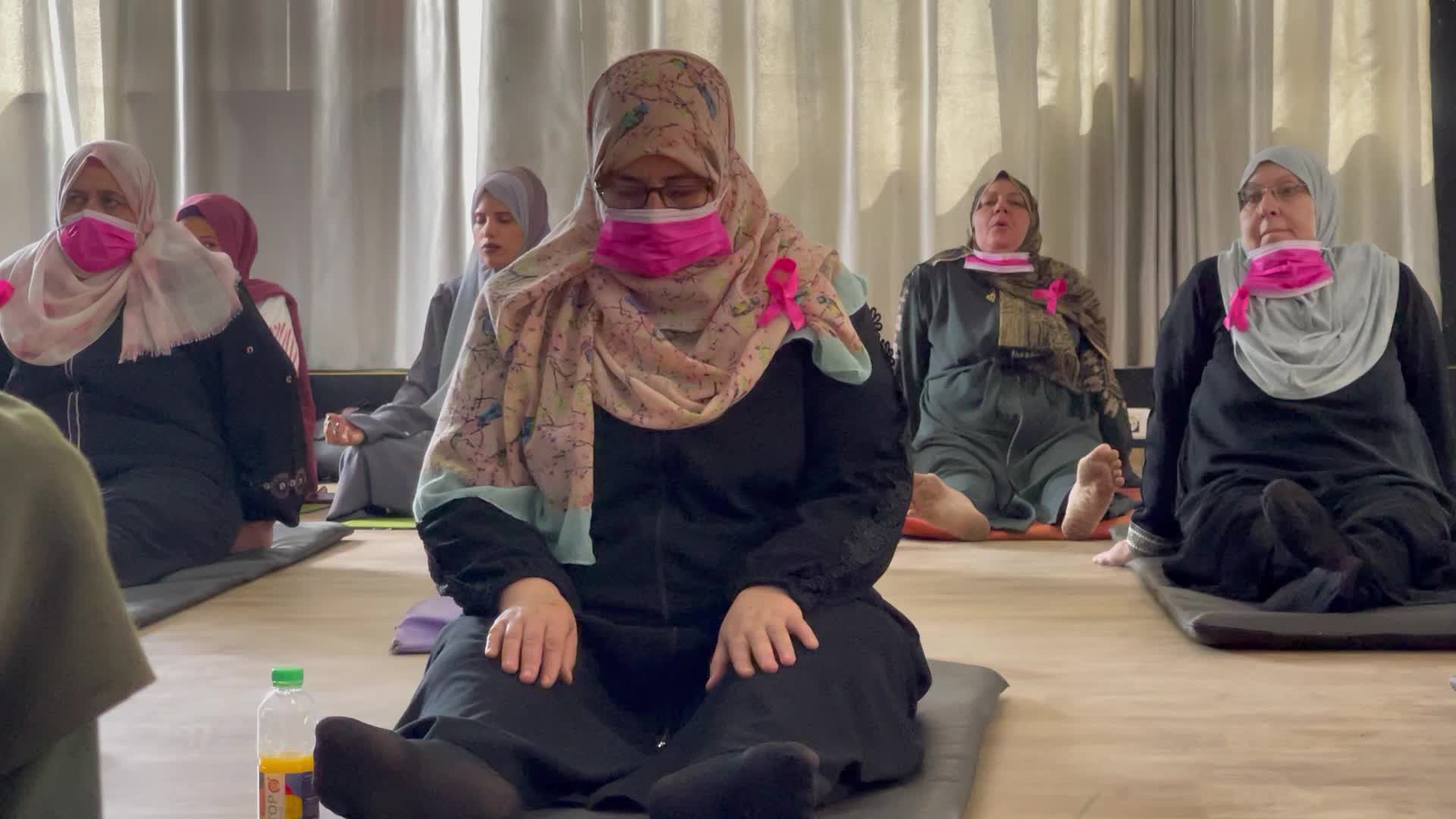 Palestinian cancer patients practise yoga