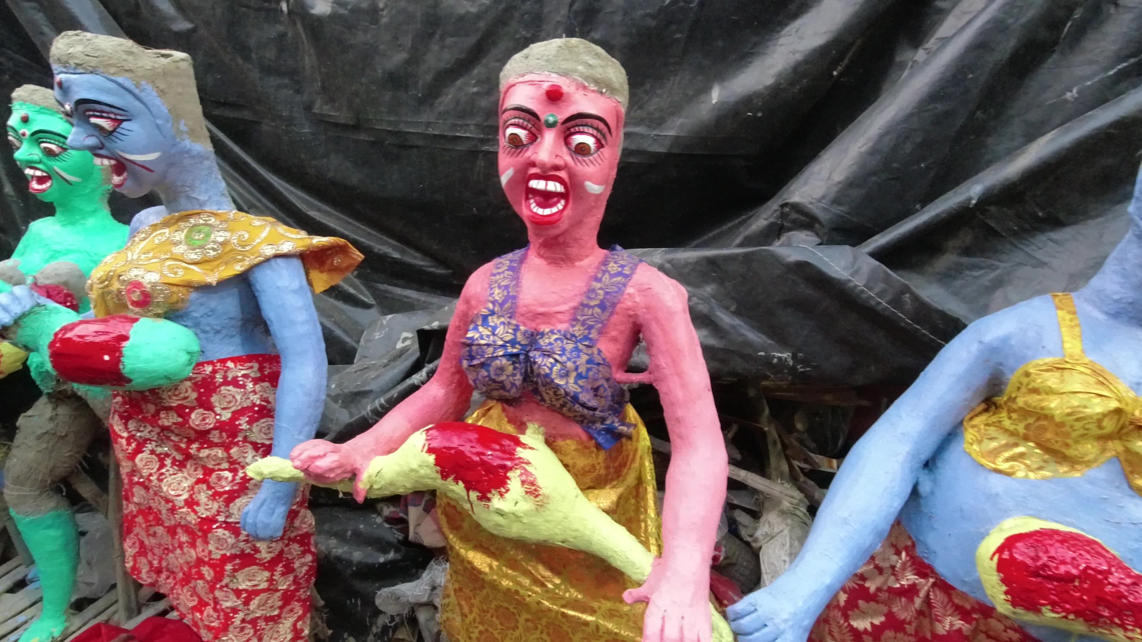 Kali puja preparation in Kolkata .