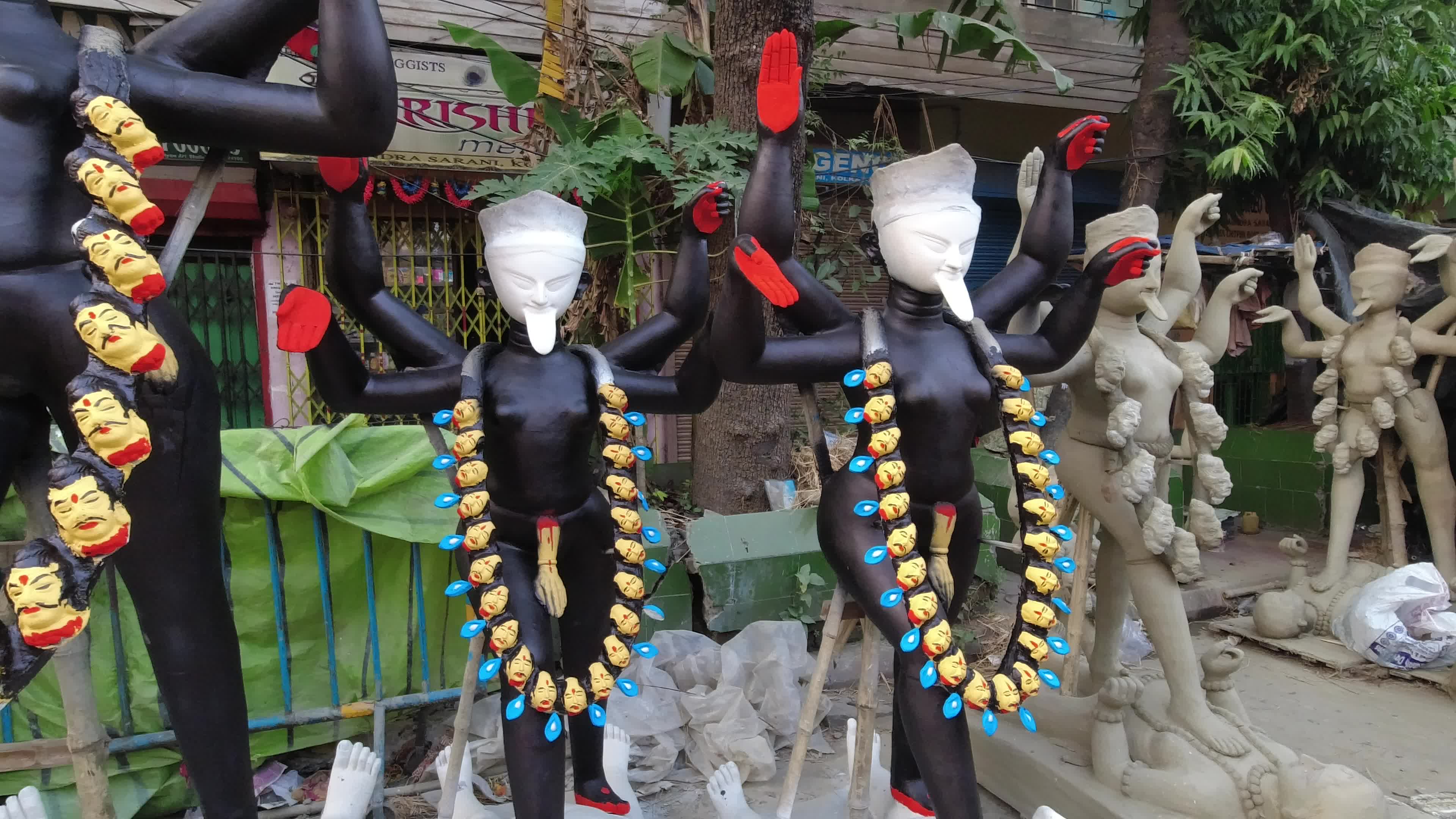 Kali puja preparation in Kolkata .