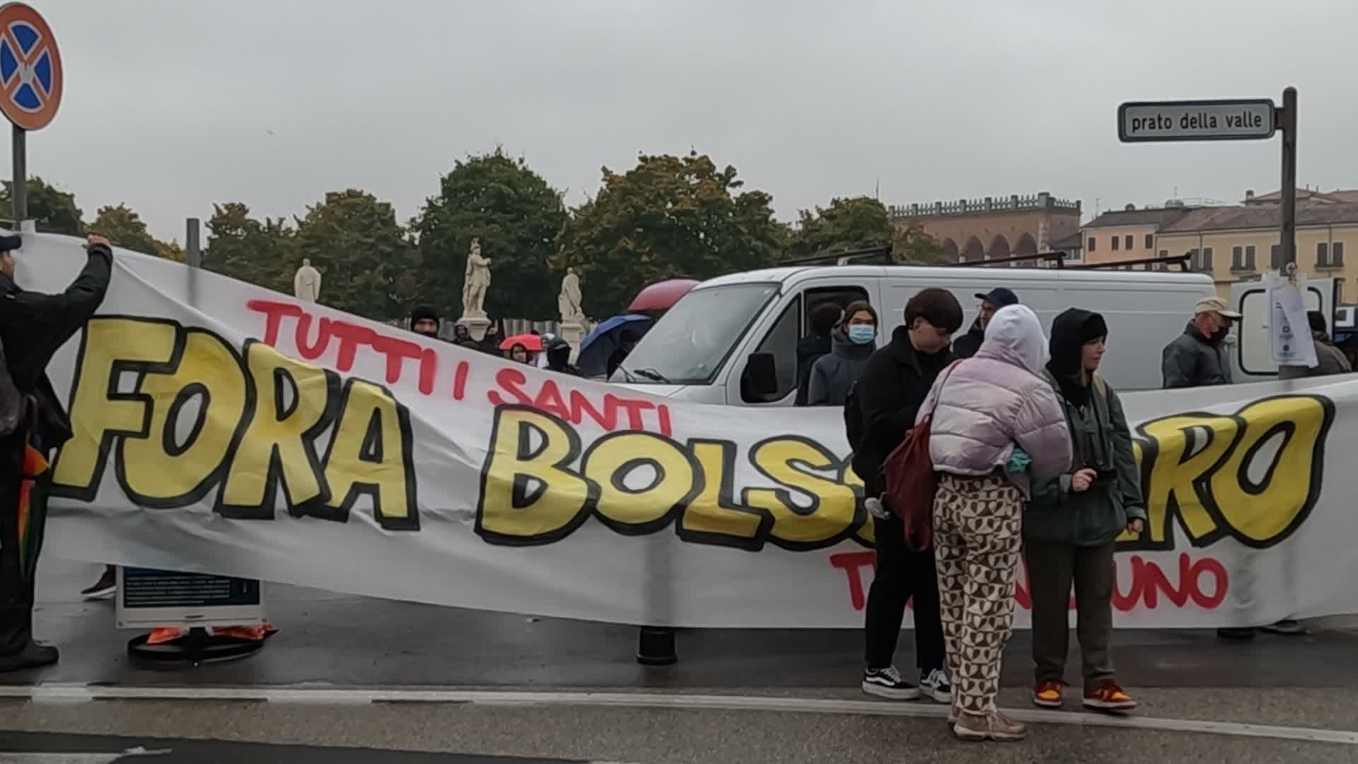 Banners against Jair Bolsonaro
